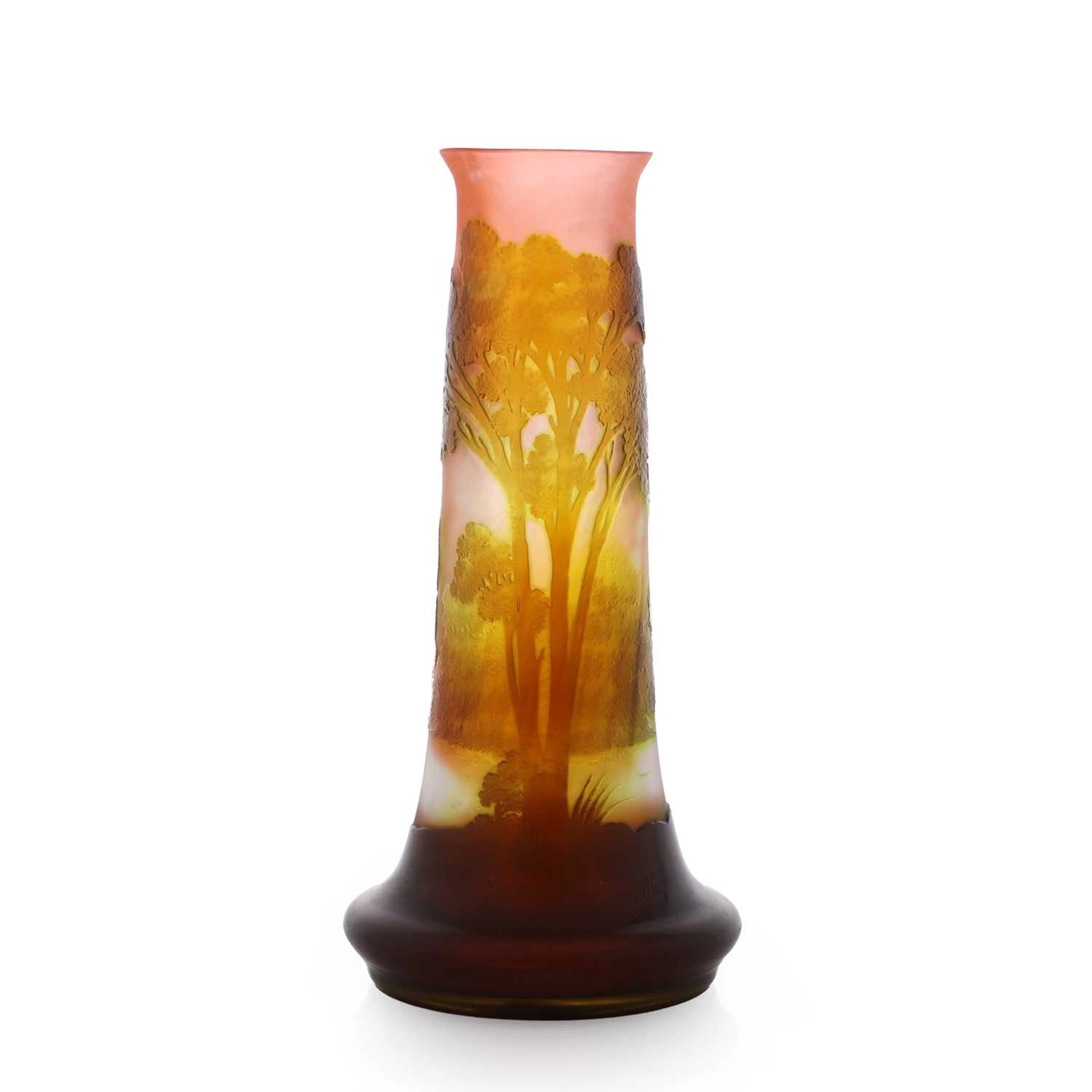 Émile Gallé (French, 1846-1904) a cameo glass 'Paysage' vase, early