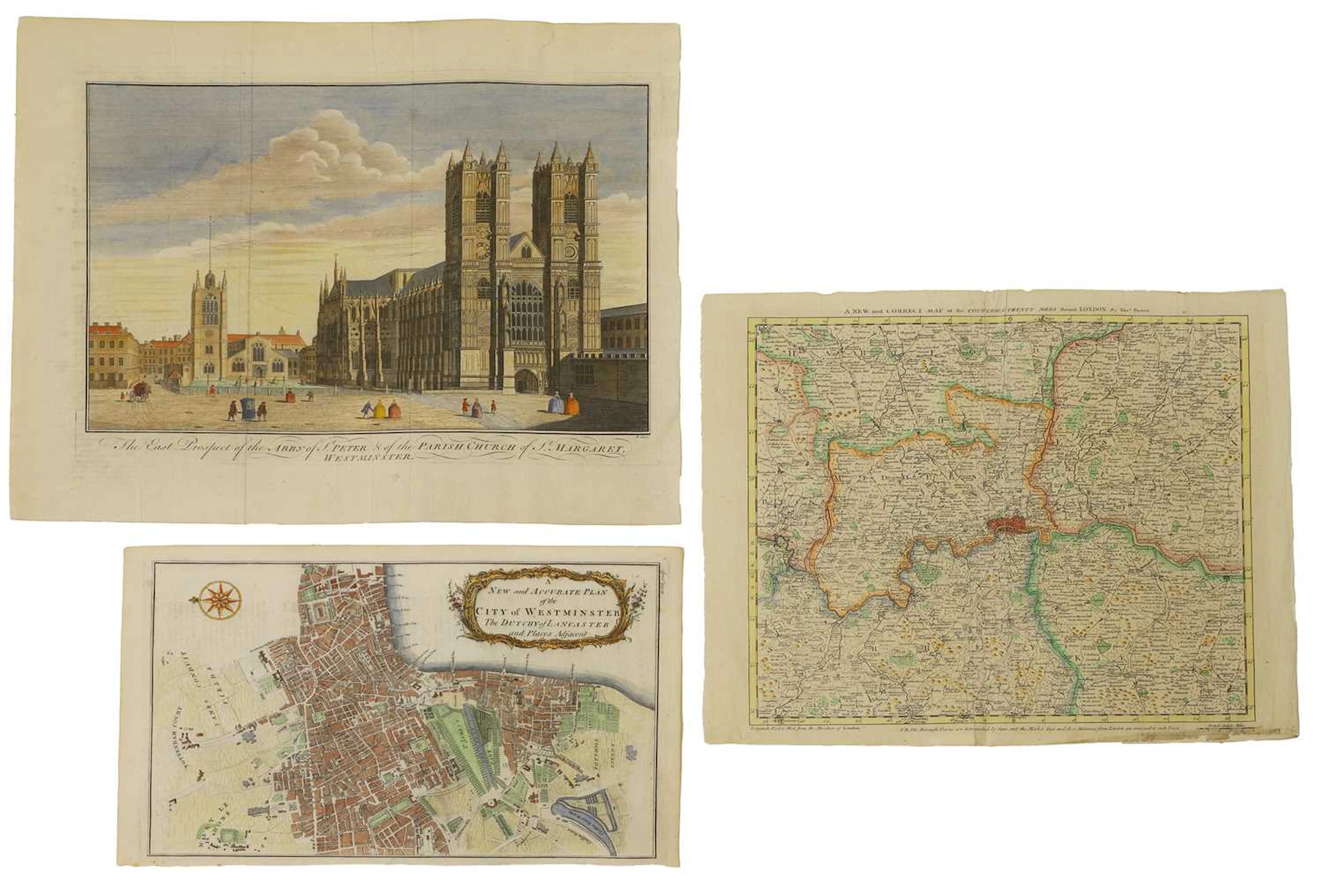 Four MAPS Of LONDON, Etc: 1- Cole, B: A New and Accurate Plan of the