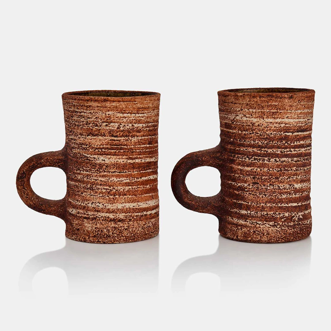 Waistel Cooper (British, 1921-2003) a pair of mugs