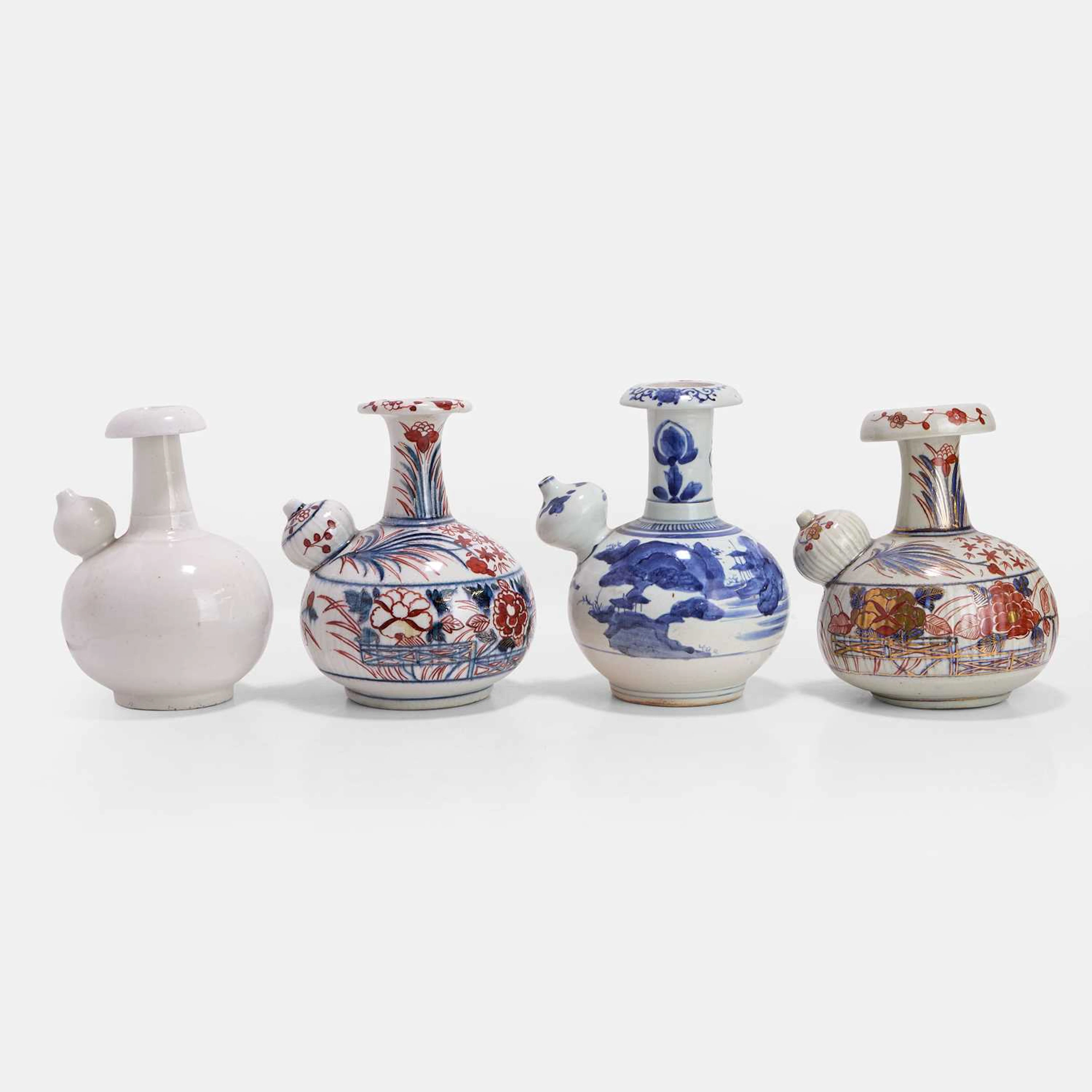 A collection of Japanese porcelain kendi 18th-19th century