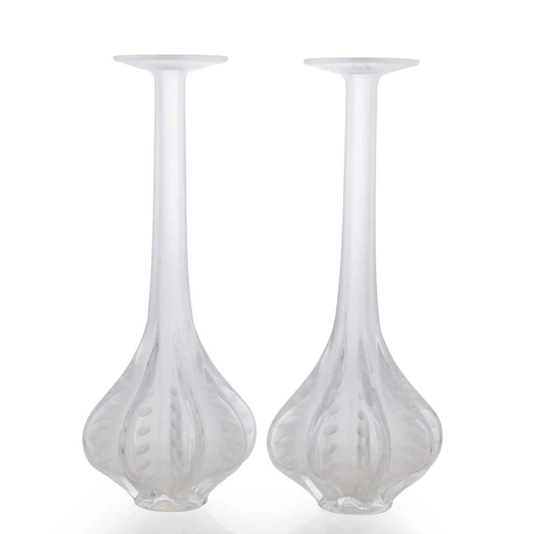 A pair of Lalique 'Claude' vases 20th century, French