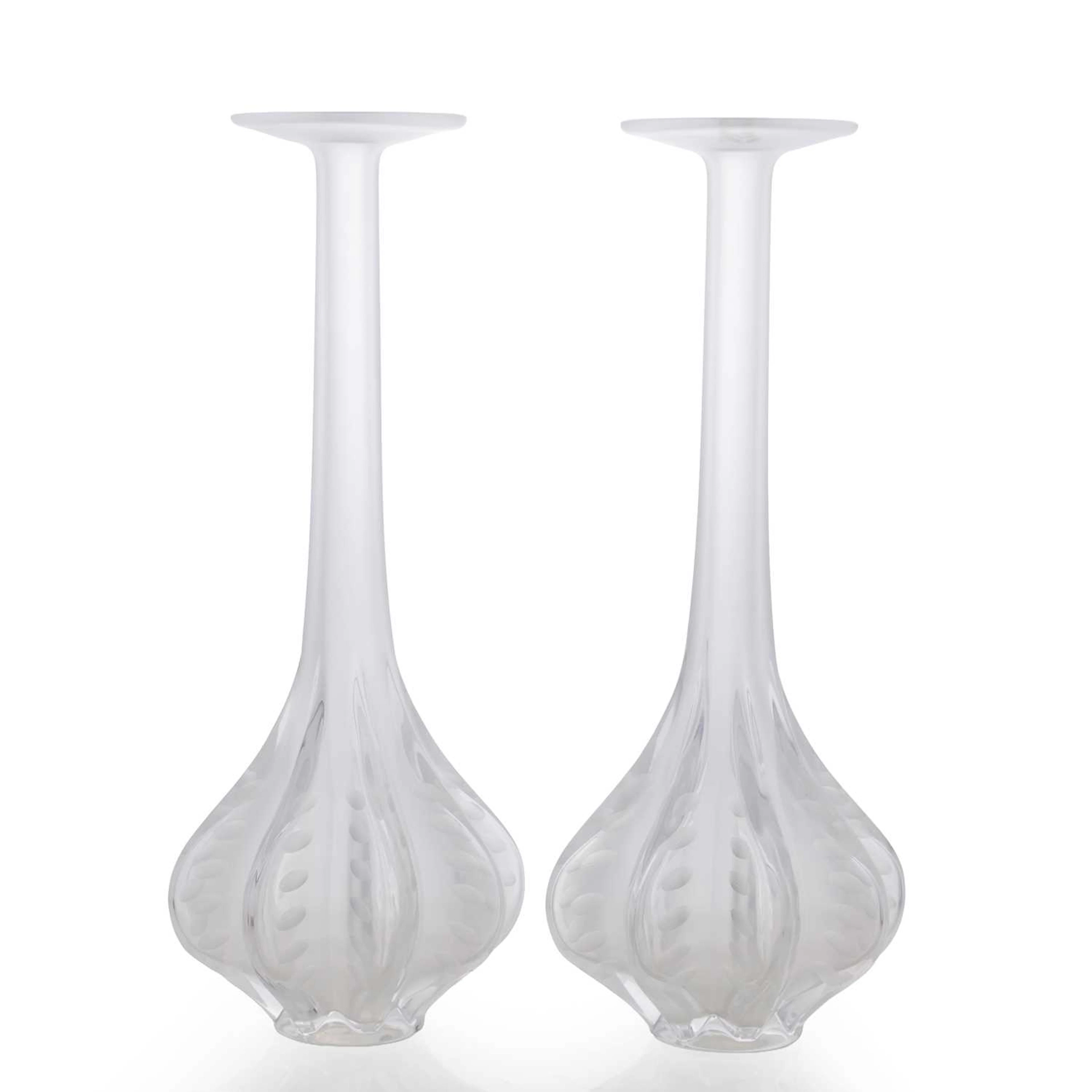 A pair of Lalique 'Claude' vases 20th century, French