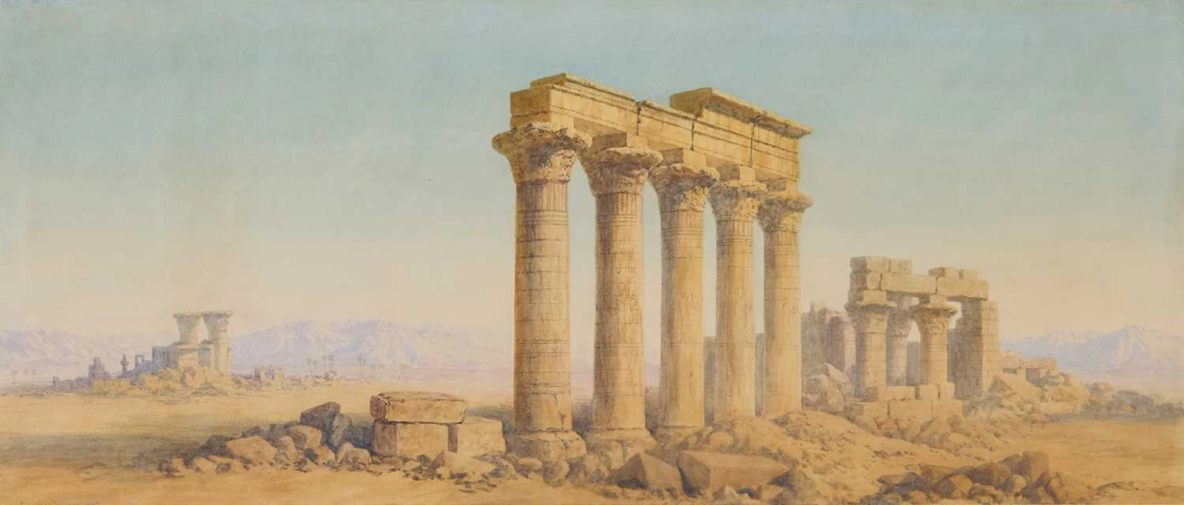 Charles Vacher (British, 1818-1883) Classical ruins, probably in Egypt