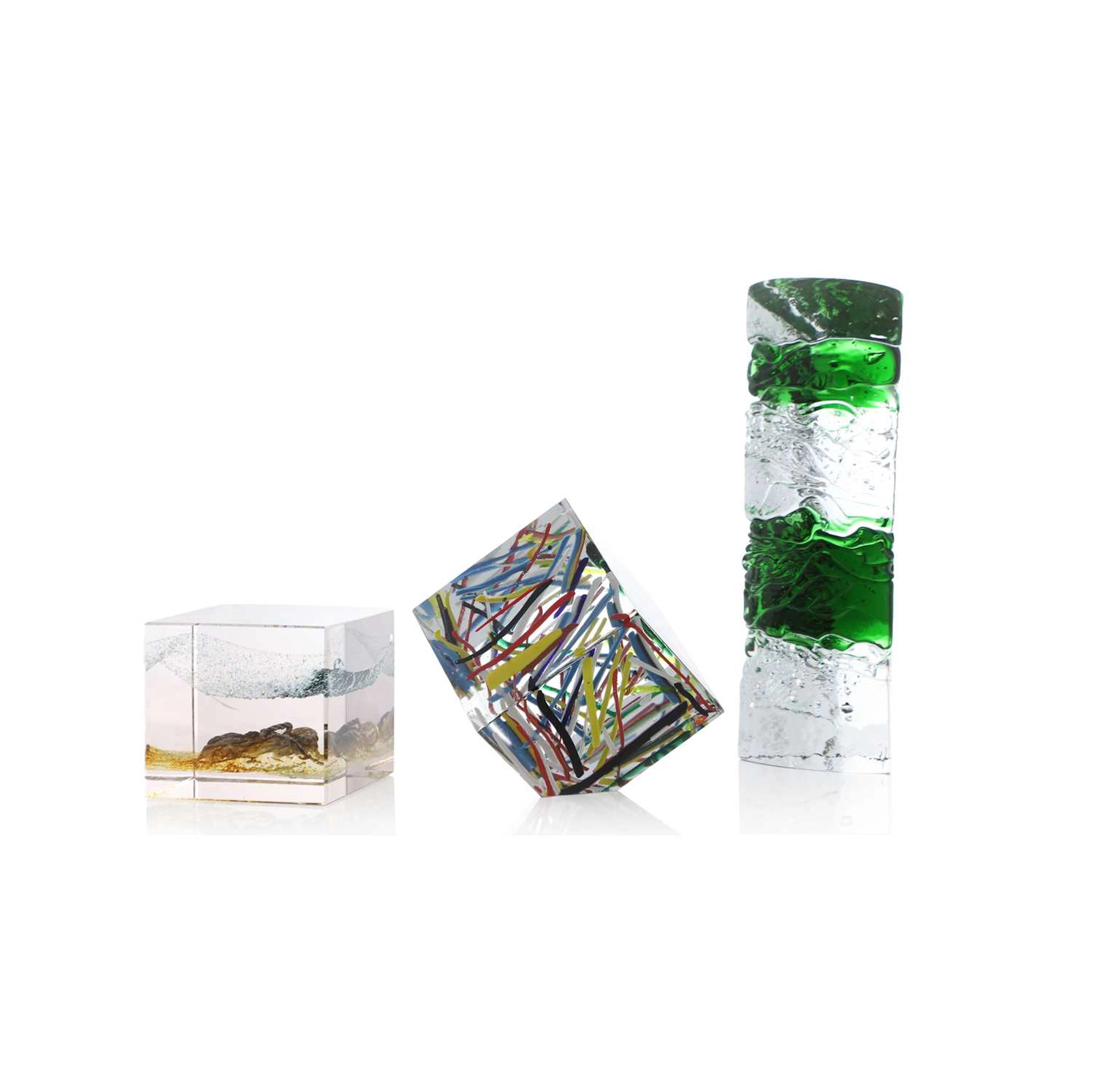 Three Czech glass items circa 1980 and later