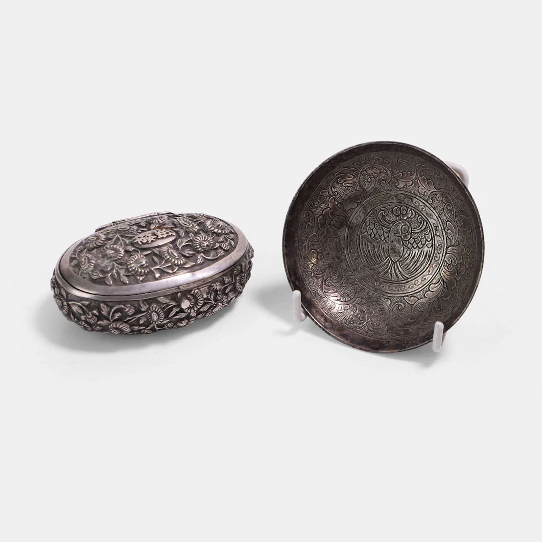 Two Chinese silver items Qing dynasty (1644-1911)