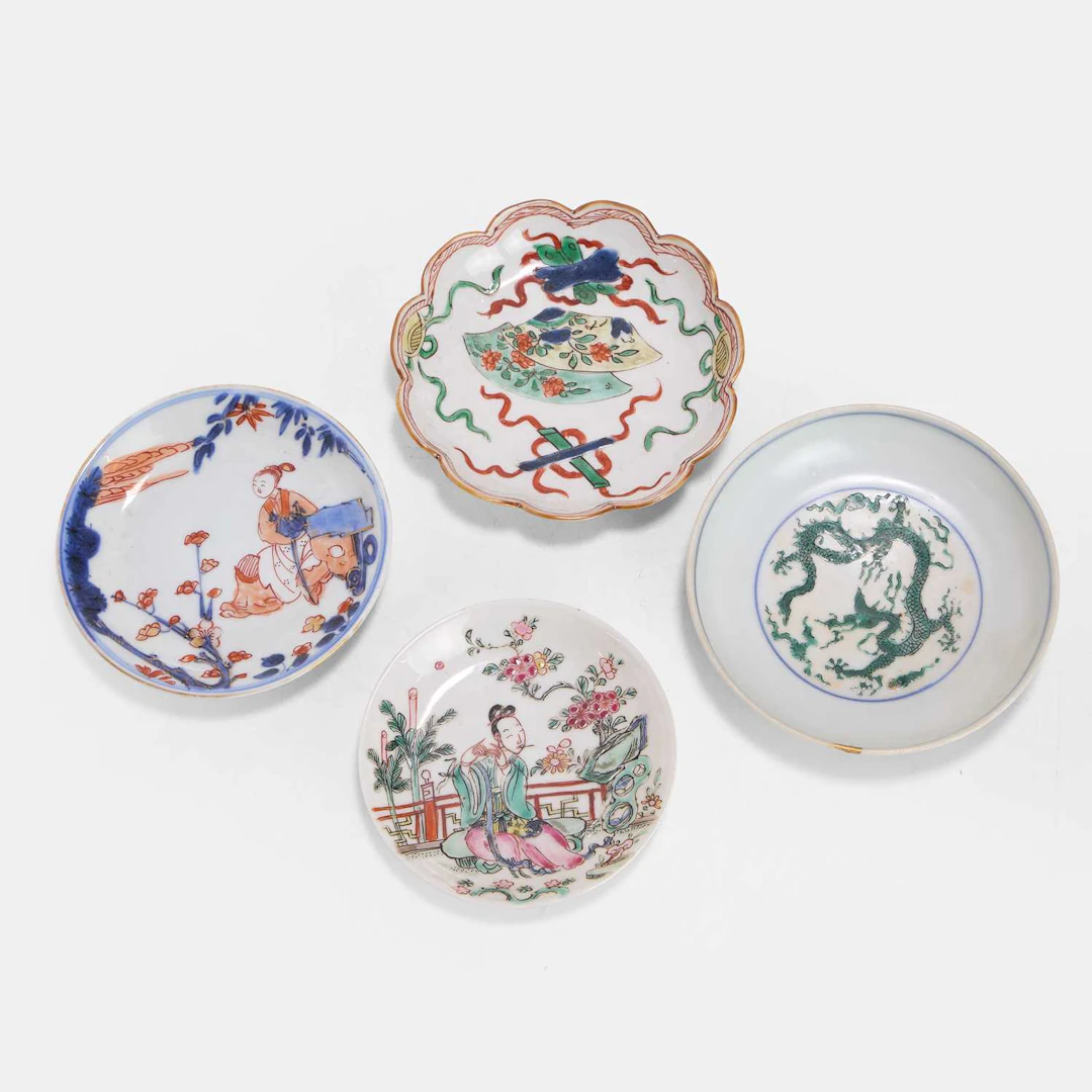 Three Chinese saucers 18th century