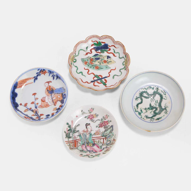 Three Chinese saucers 18th century