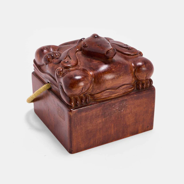 A Chinese wood seal early 20th century