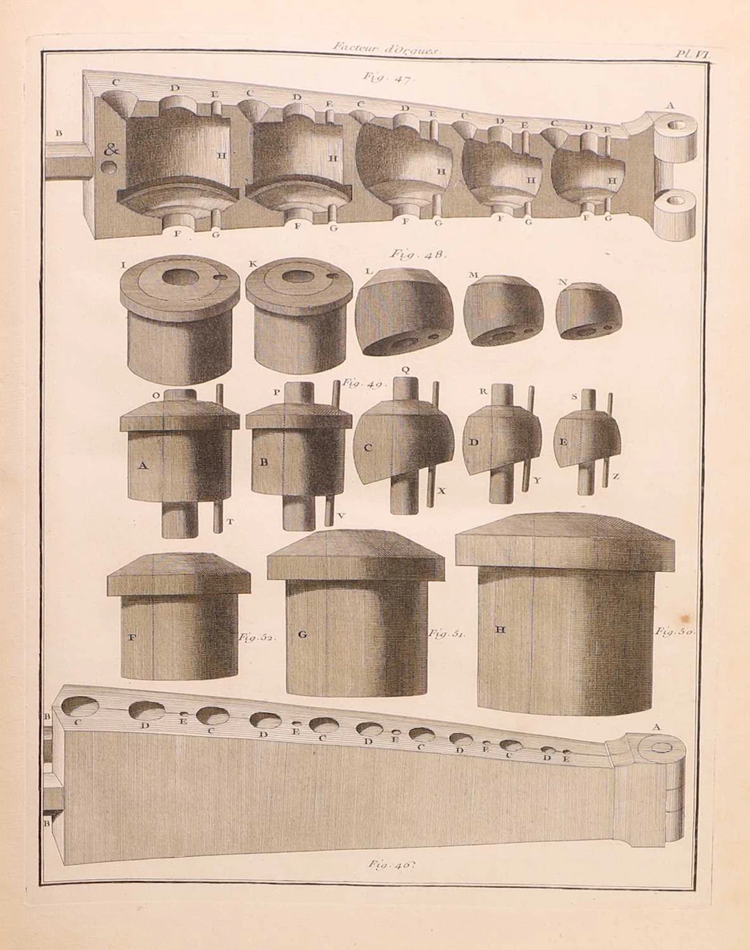 BÉDOS de CELLES, François: L'ART DU FACTEUR D'ORGUES. Four parts in one vol.