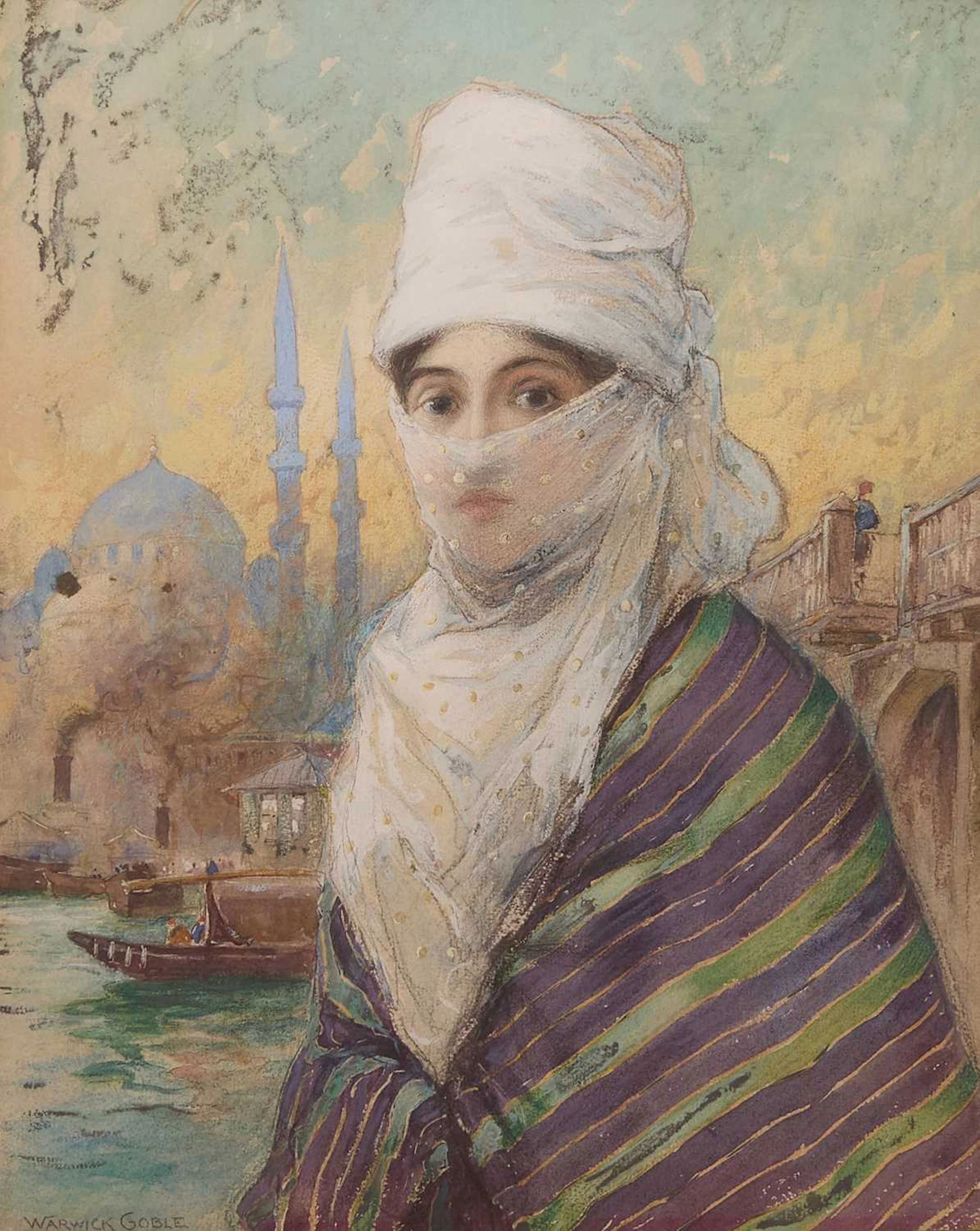 Warwick Goble (British, 1862-1943) A Turkish lady in outdoor dress, circa 1911