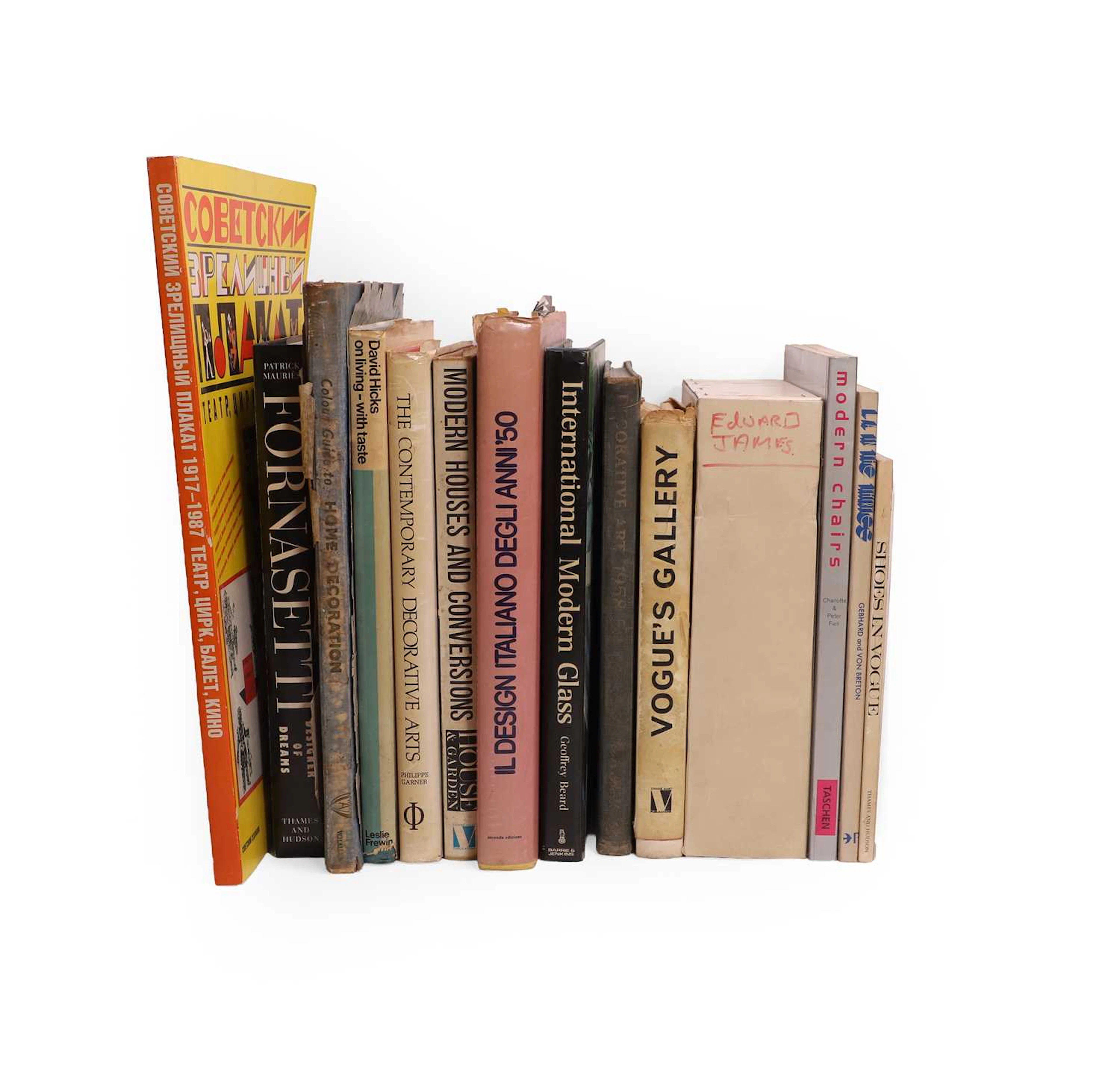 A group of design and architecture books