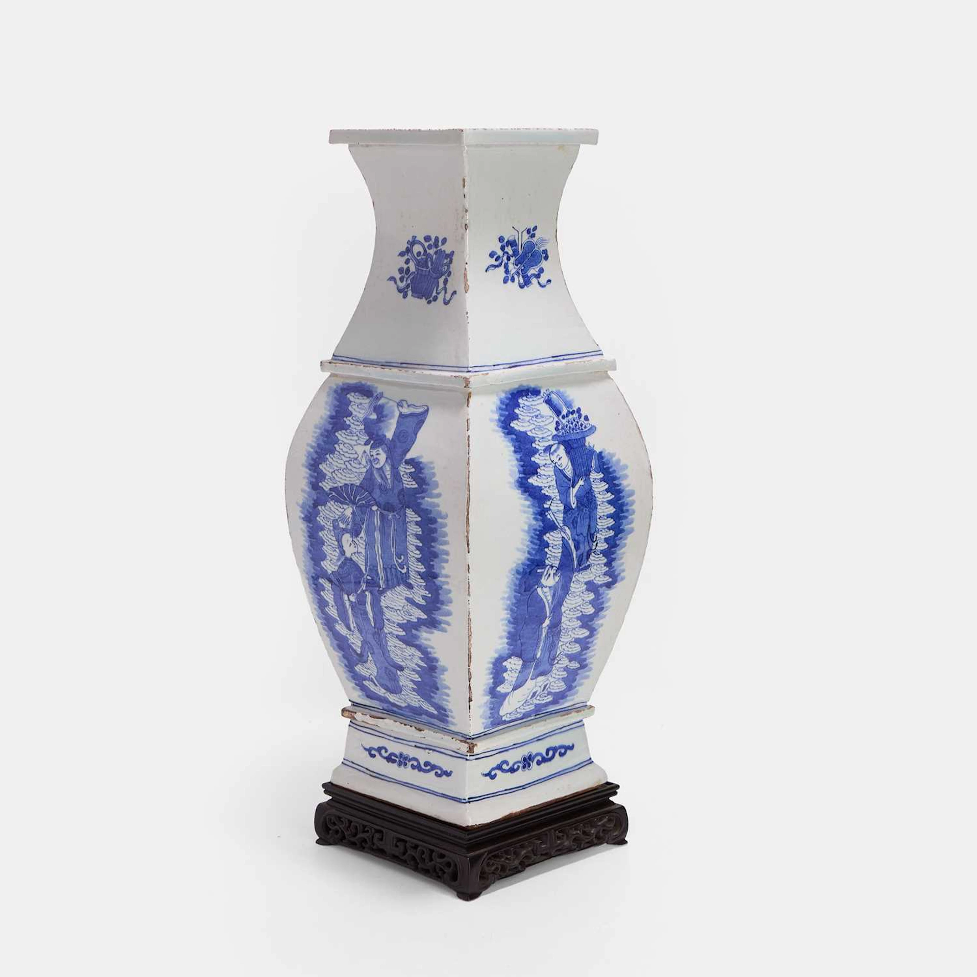 A Chinese blue and white vase late 19th century
