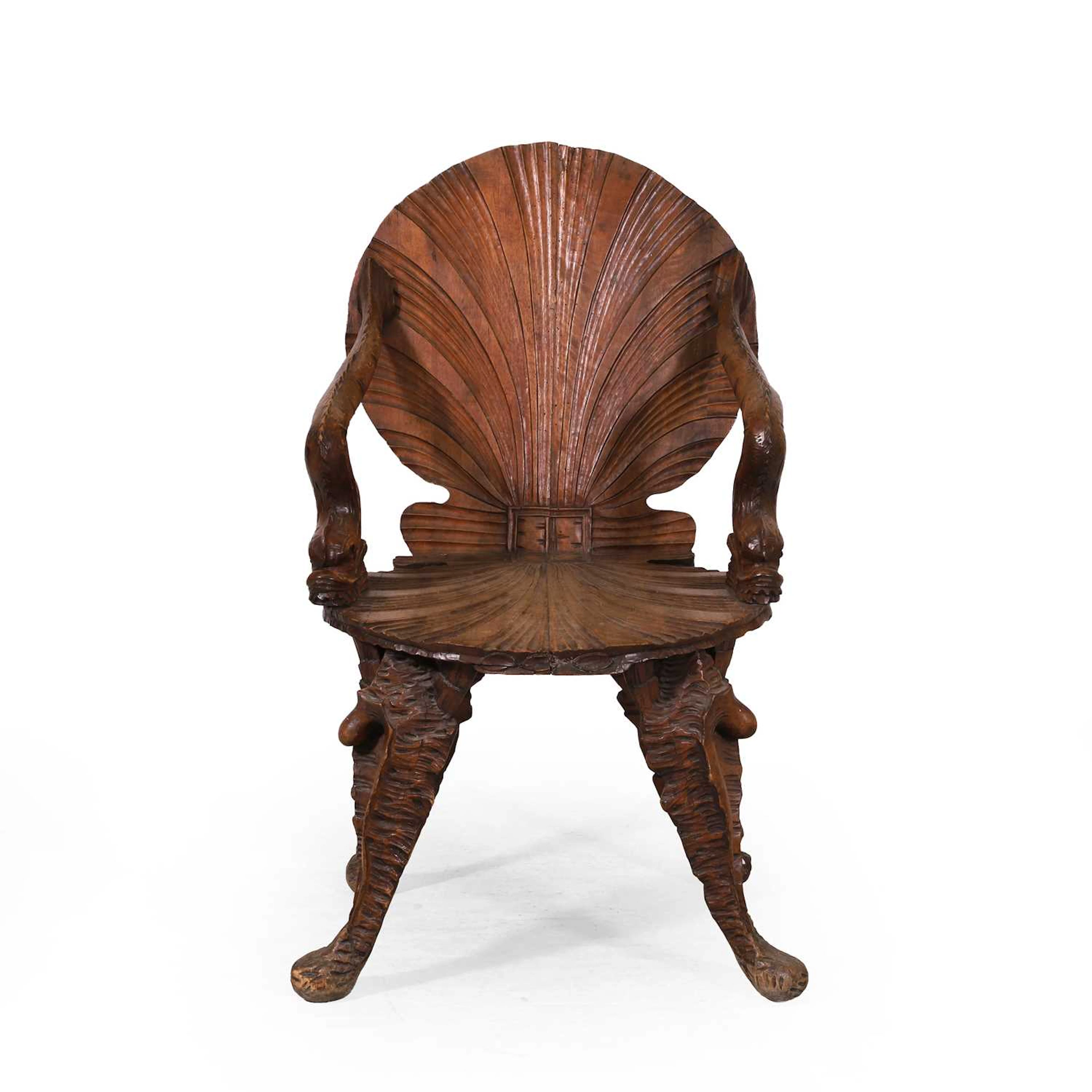 Attributed to Pauly et Cie a grotto chair