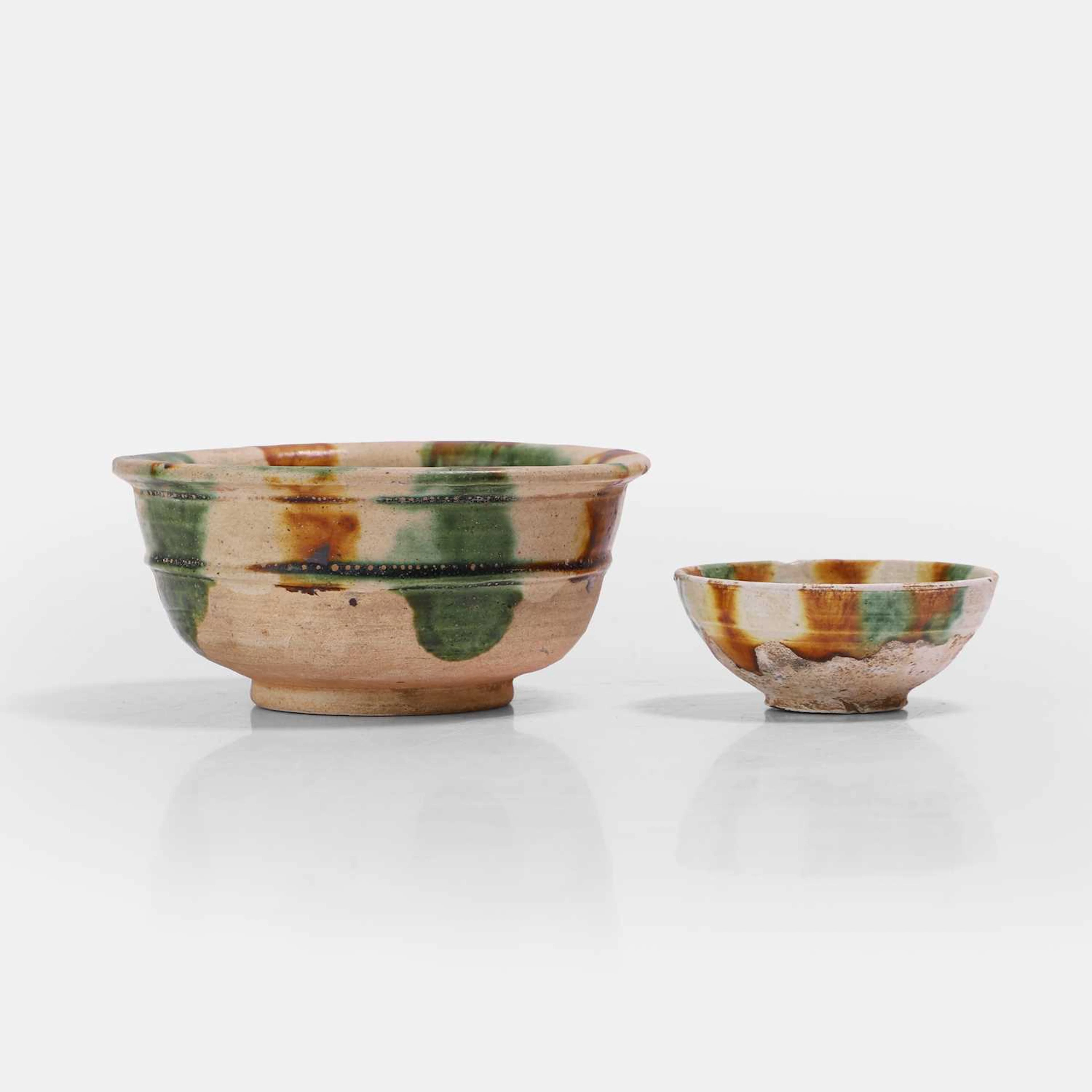 Two Chinese sancai-glazed bowls Tang dynasty (618-907)