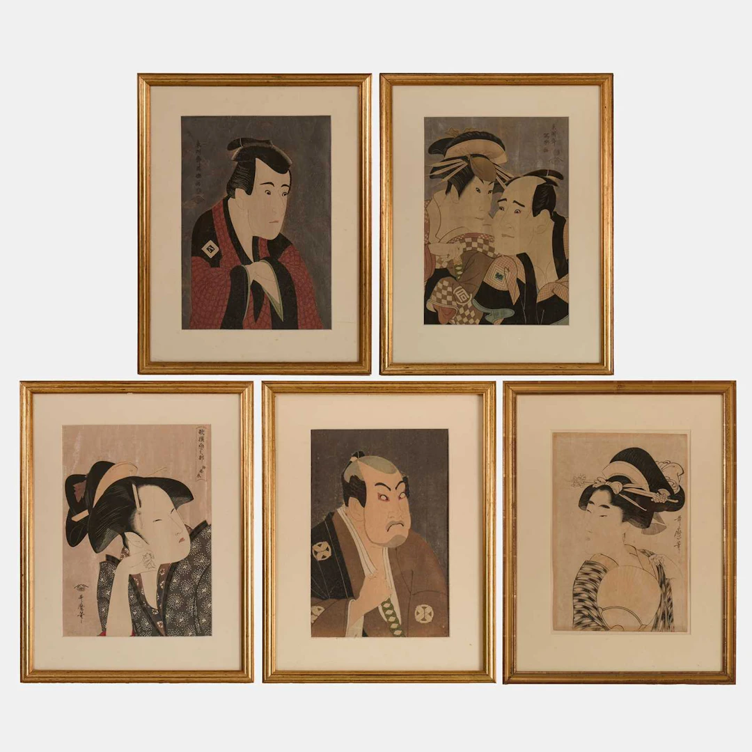 Five Japanese woodblock prints 19th-20th century