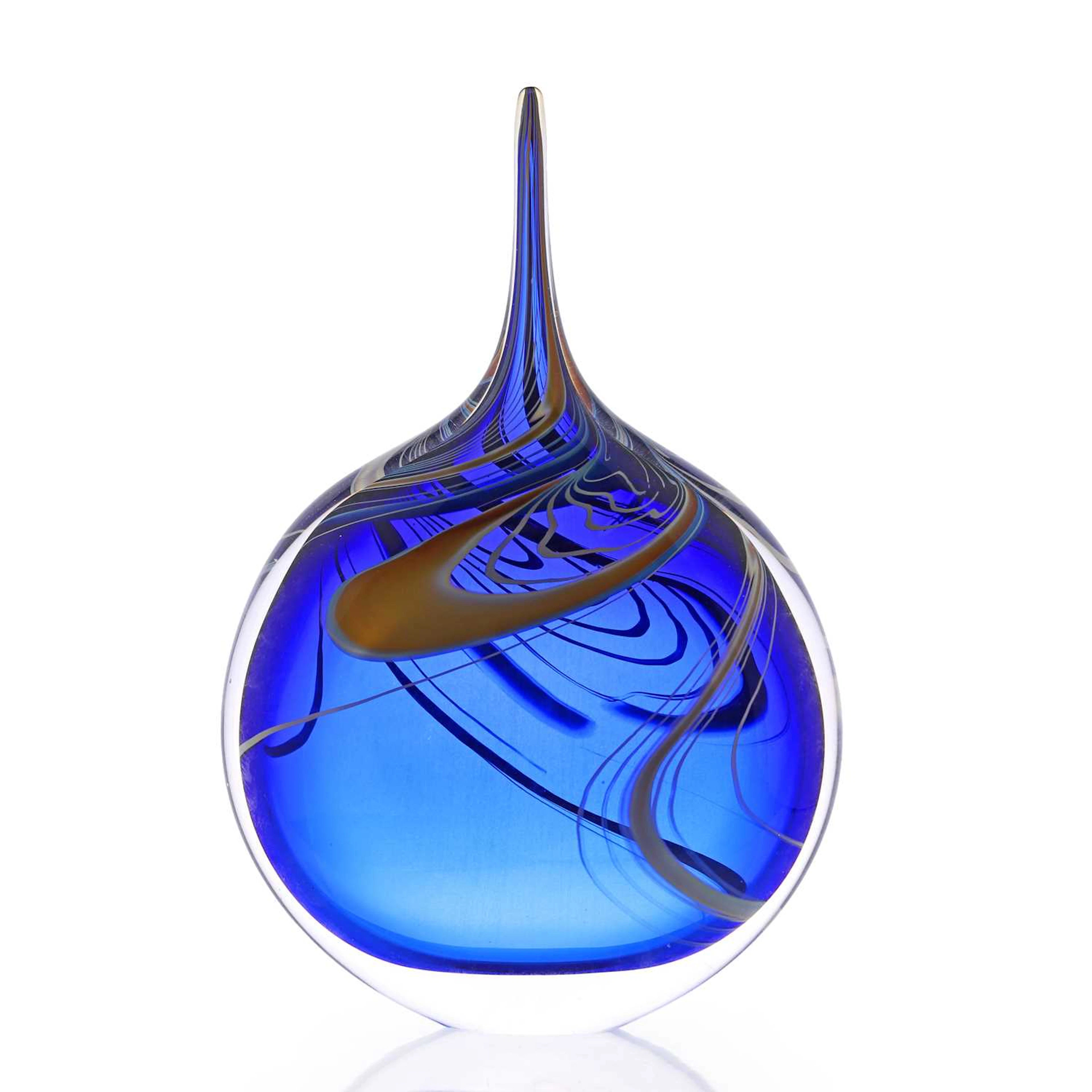▲ Peter Layton (British, b.1937) an 'Ariel' pattern 'dropper' vase, circa 2000