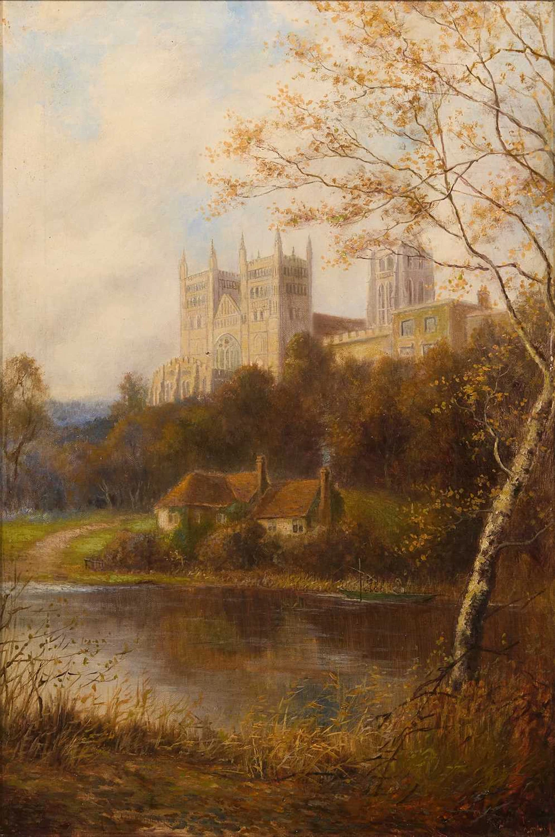 Alfred Augustus Glendening (British, 1840-1921) A view of Durham Cathedral