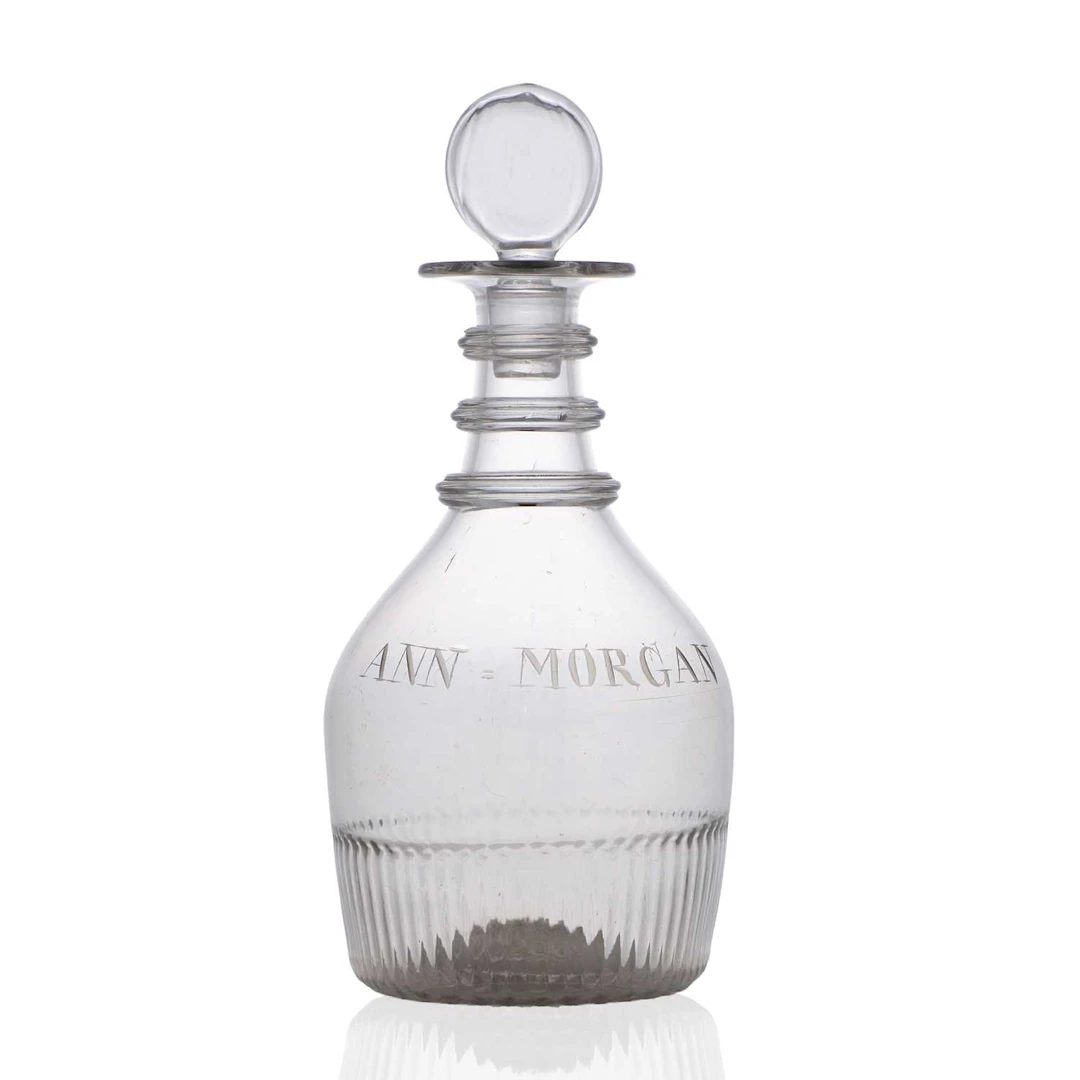 A glass decanter circa 1800, Irish