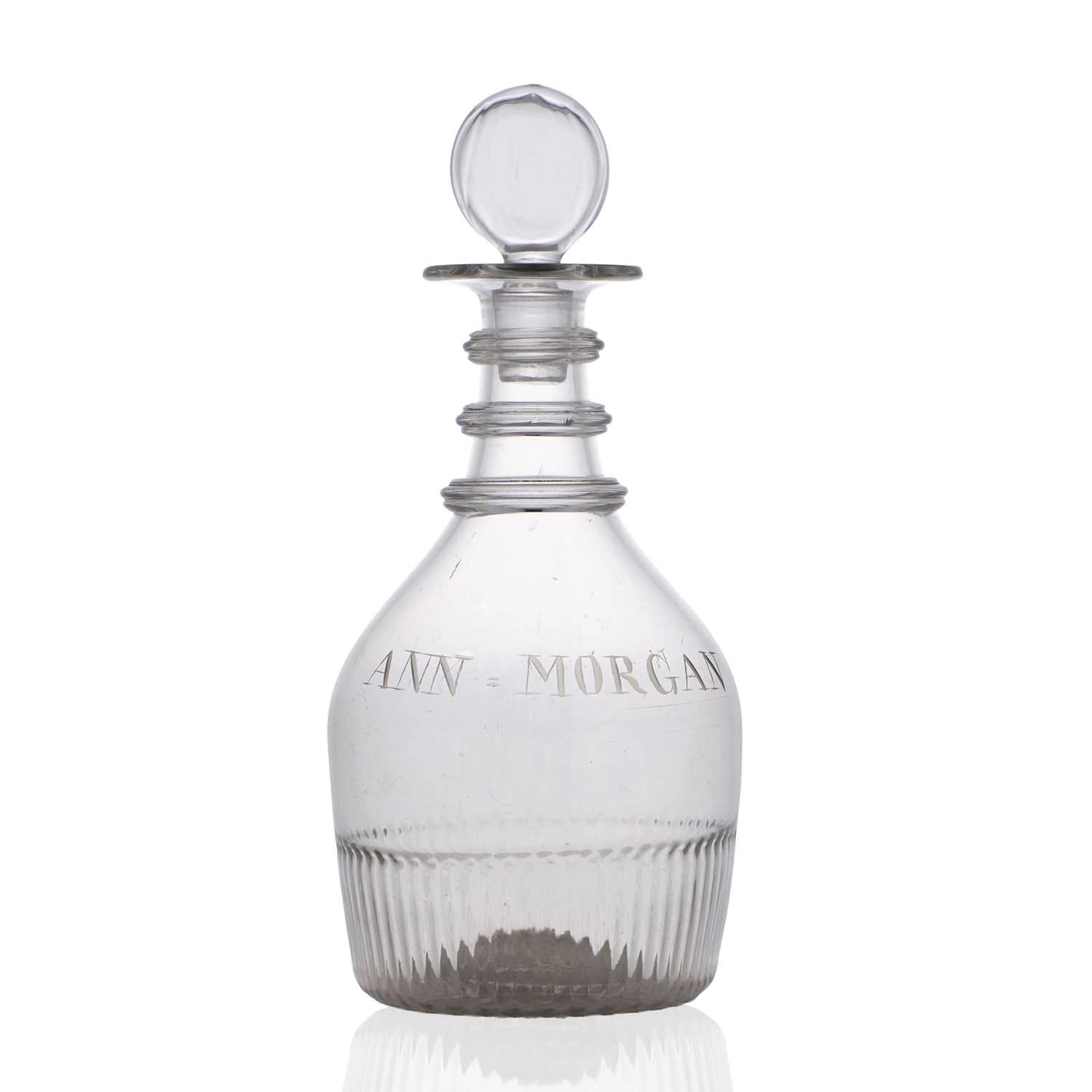 A glass decanter circa 1800, Irish