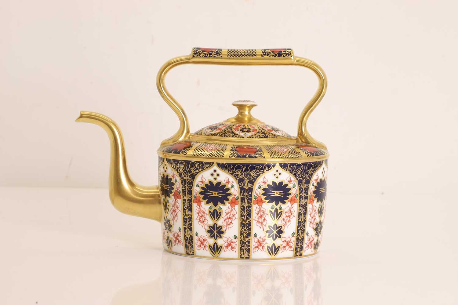 A Royal Crown Derby Imari palette porcelain teapot kettle 20th century