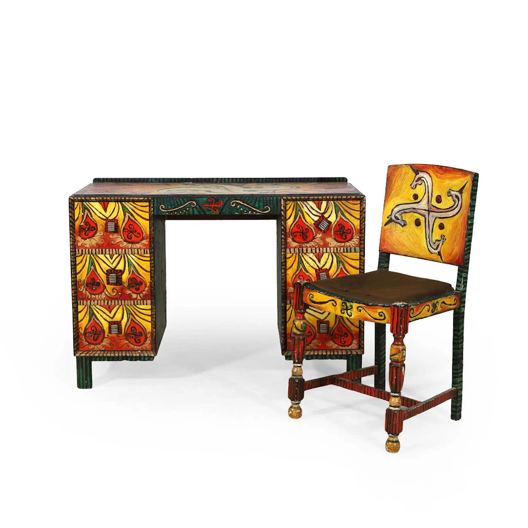 ▲ Jennifer Binnie (British, b.1958) a desk and chair