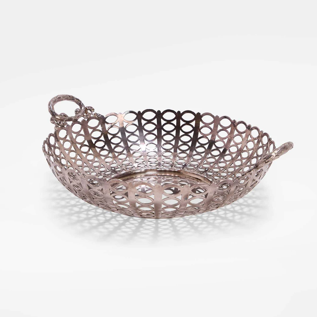 A silver twin-handled basket by James Deakin & Sons (John & William