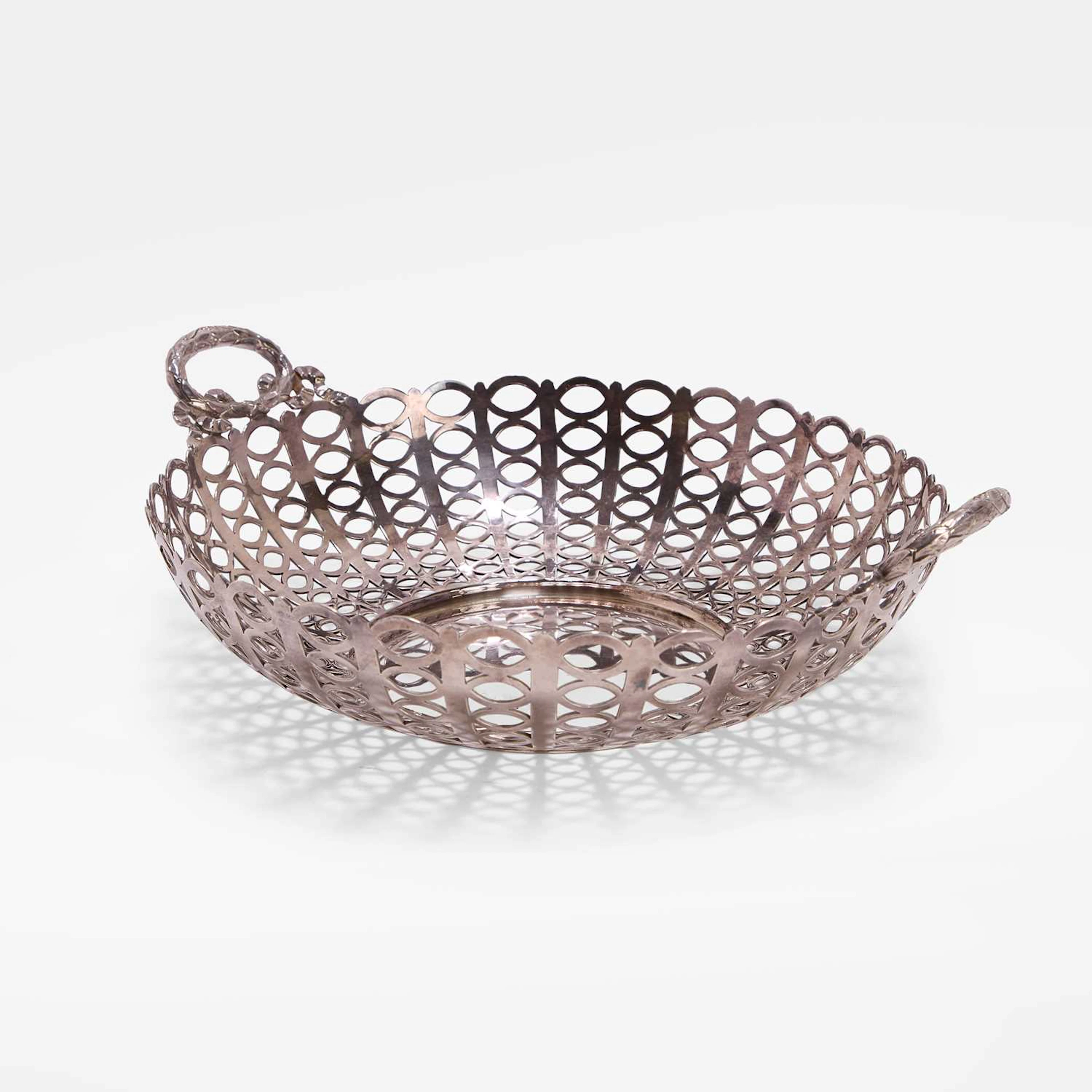 A silver twin-handled basket by James Deakin & Sons (John & William