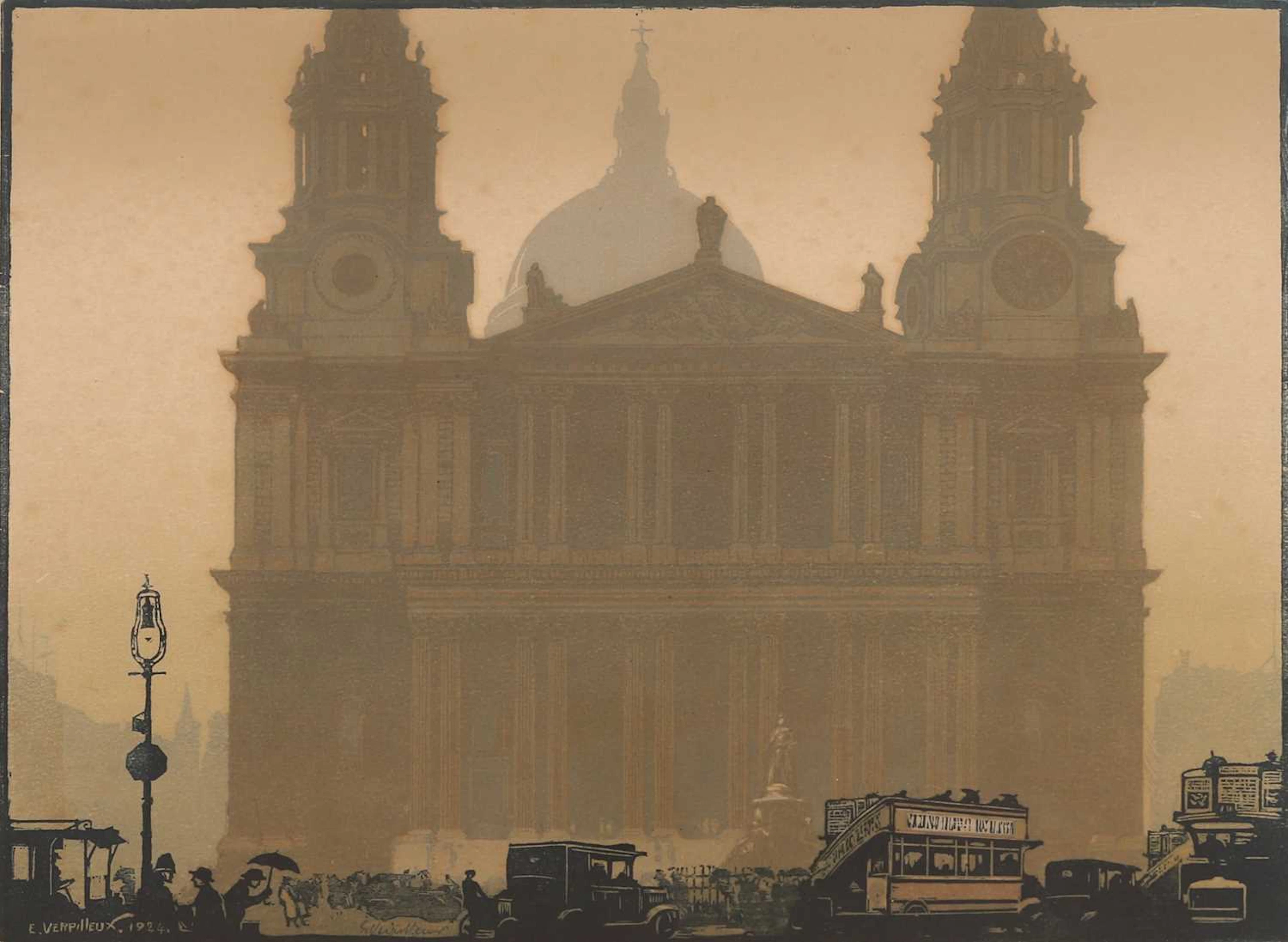 ▲ Émile Antoine Verpilleux (British-Belgian, 1888-1964) 'St Paul's