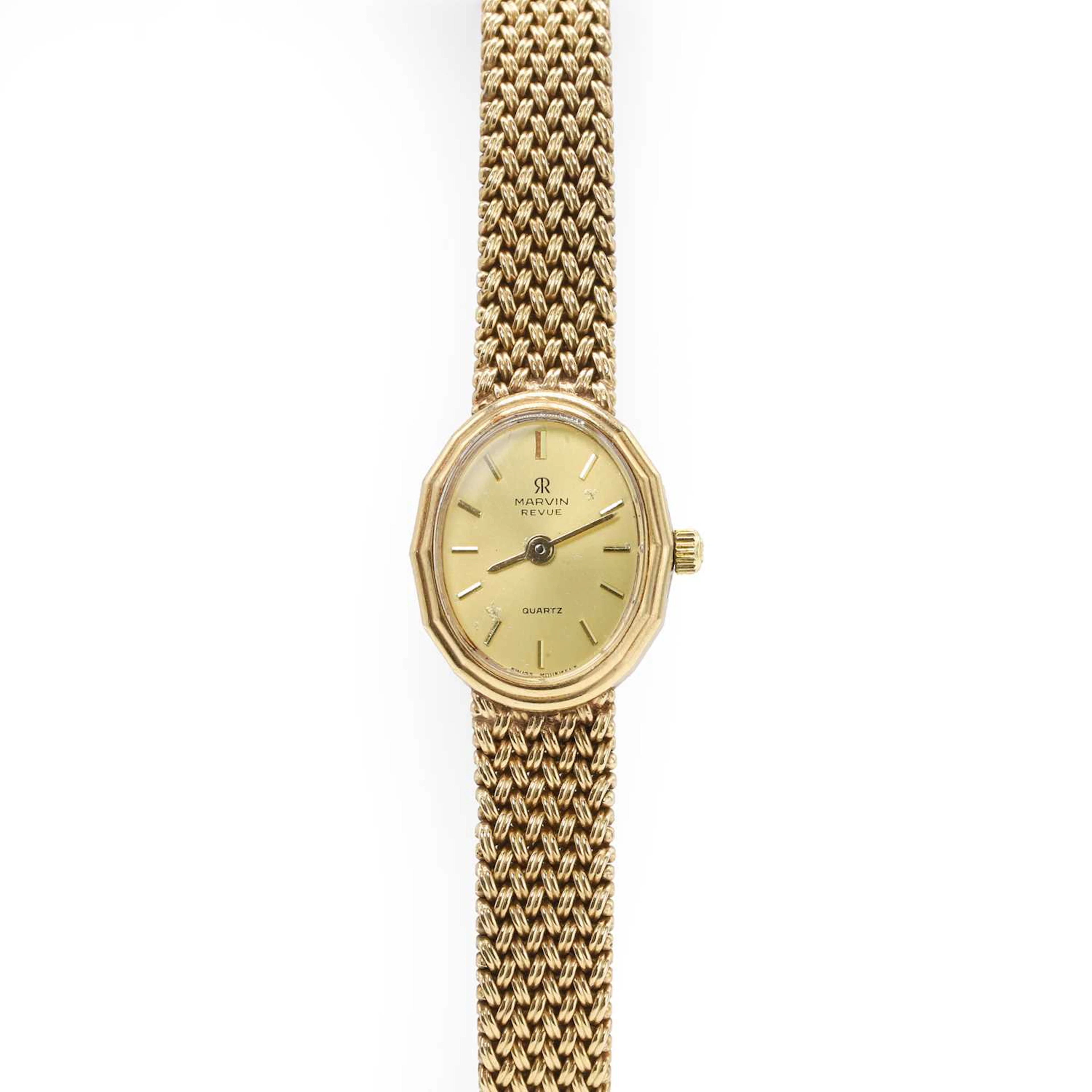 A ladies' 9ct gold Marvin Revue quartz bracelet watch