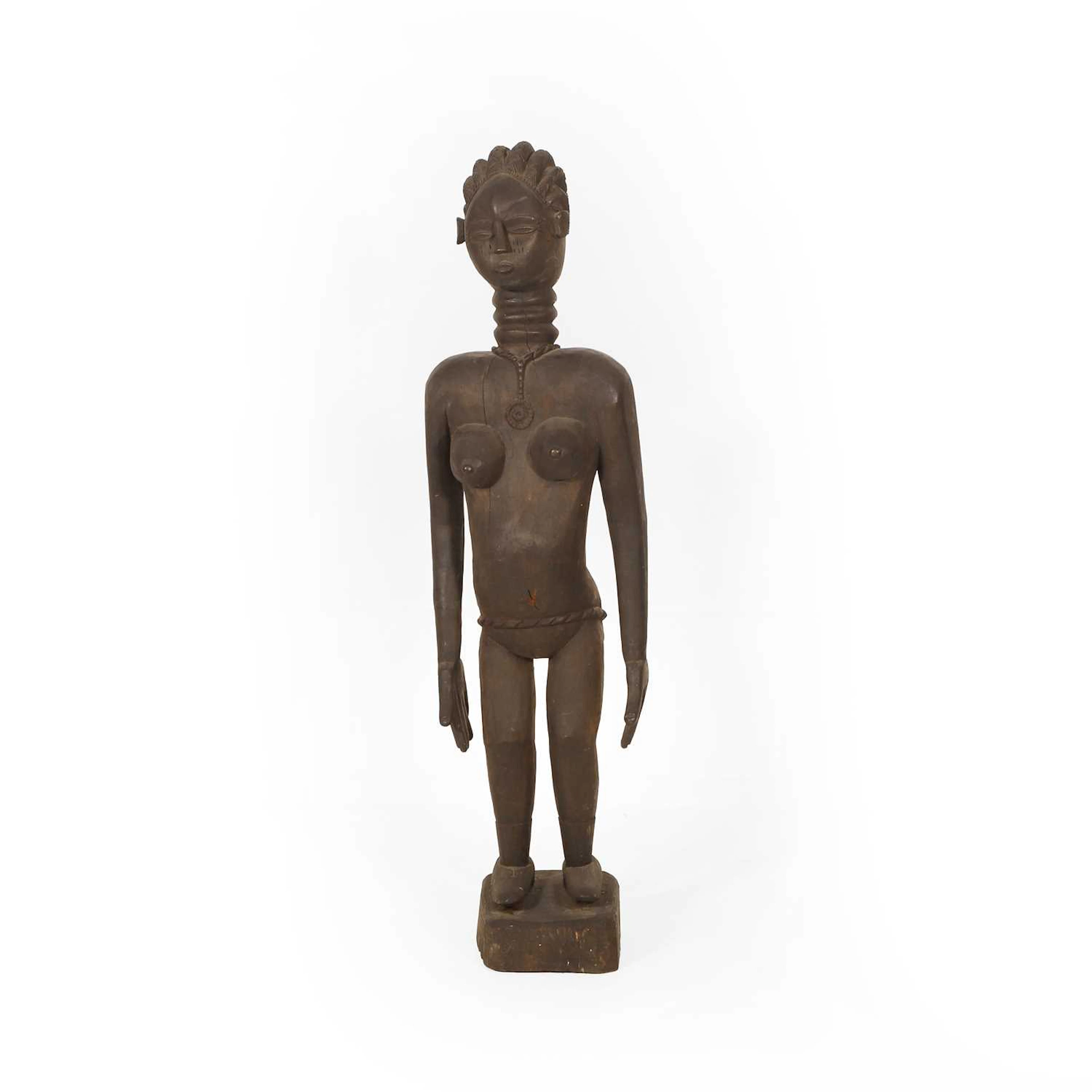 A Mende carved wood female figure 20th century, Sierra Leone