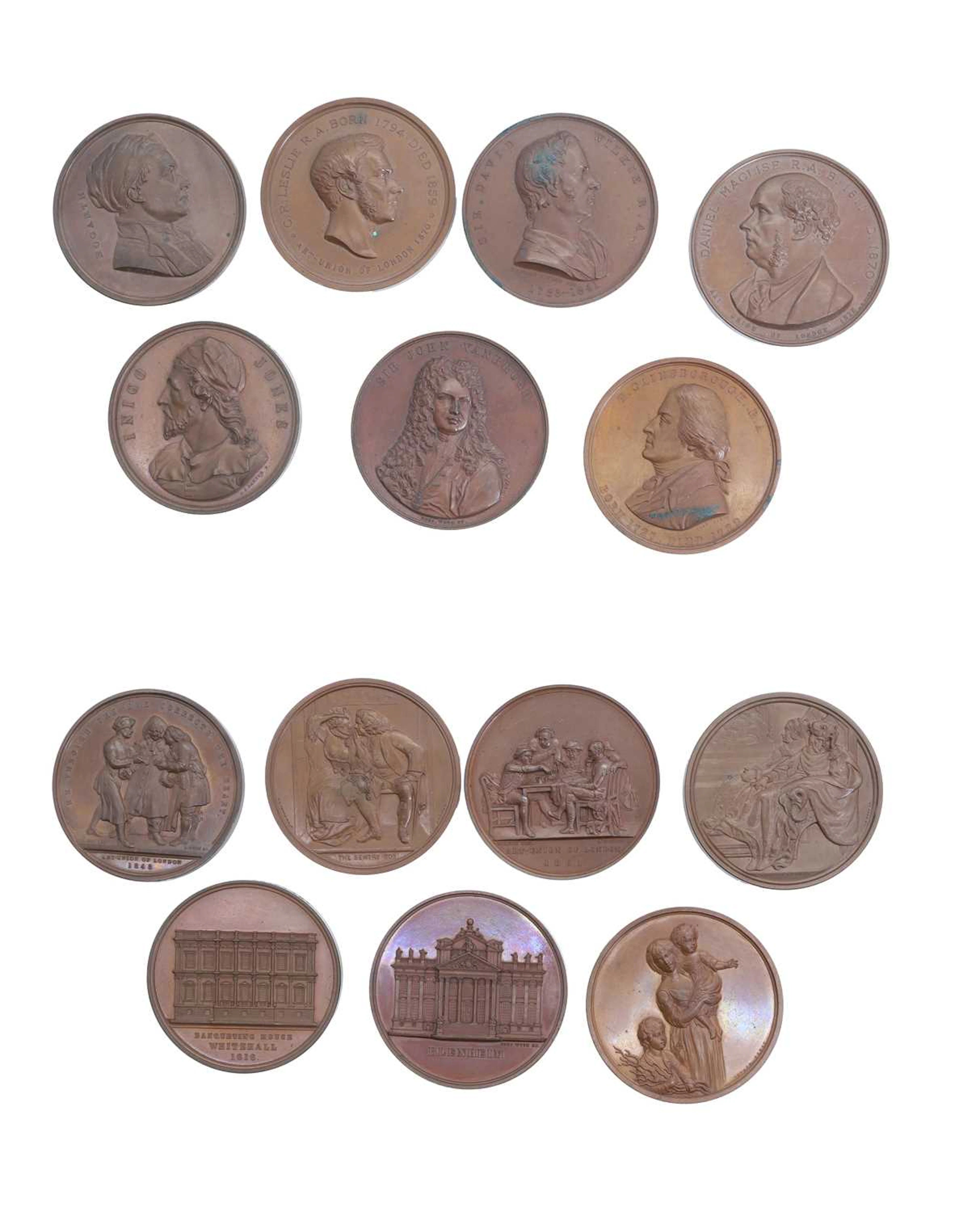A selection of Art Union of London Bronze medallions.