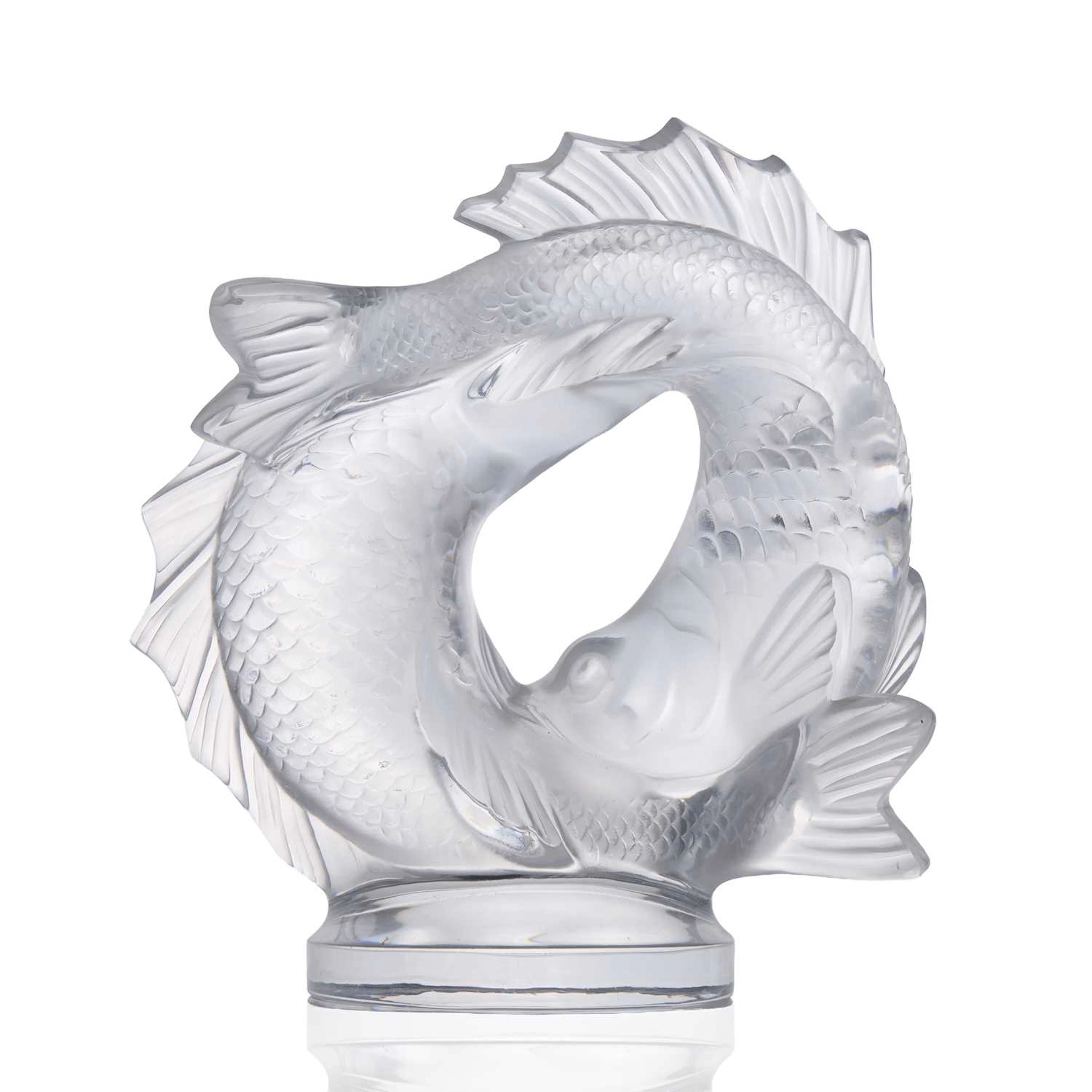 Marc Lalique (French, 1900-1977) 'Double Fish Sculpture', 20th century