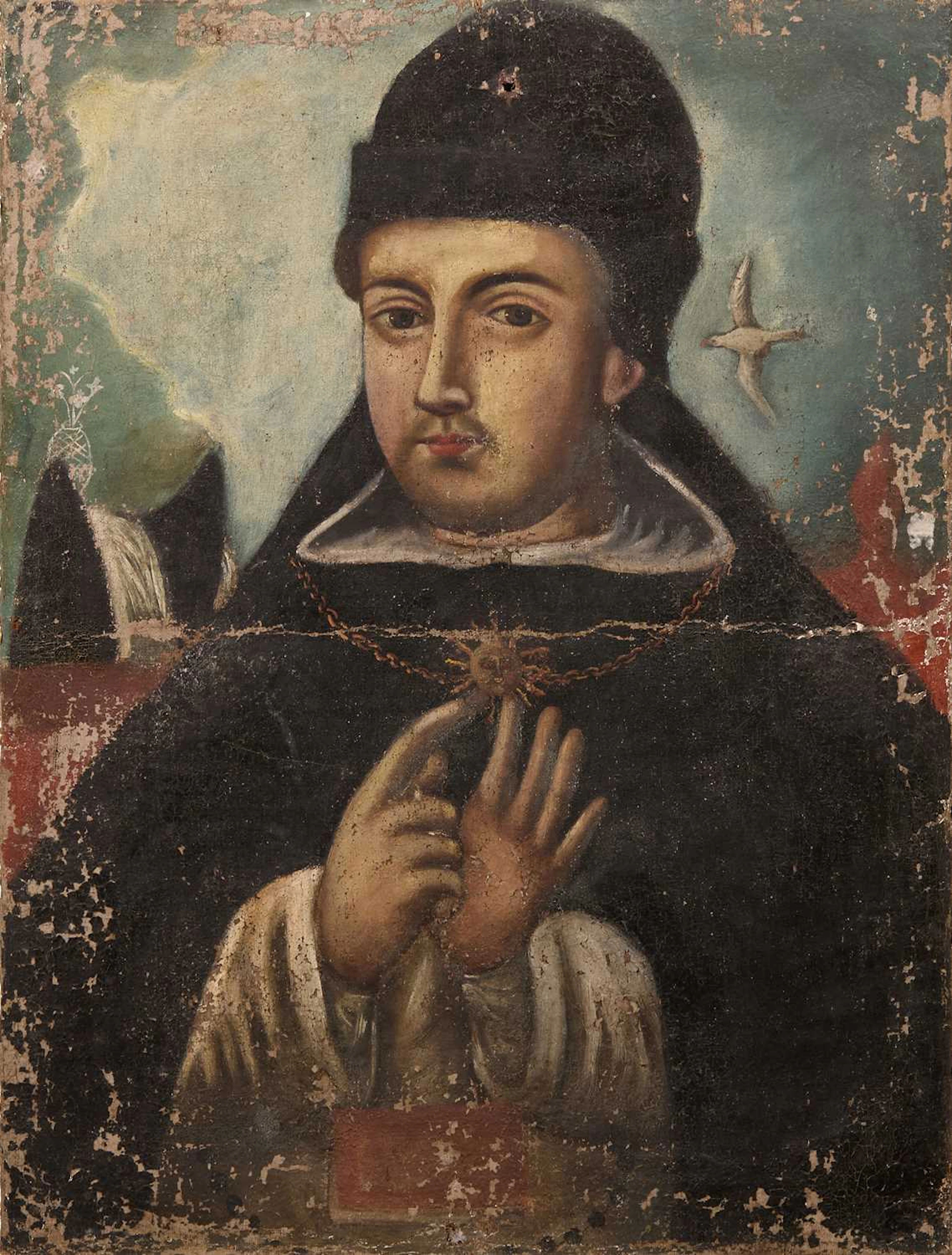 Cuzco School, 19th century Portrait of St. Thomas Aquinas