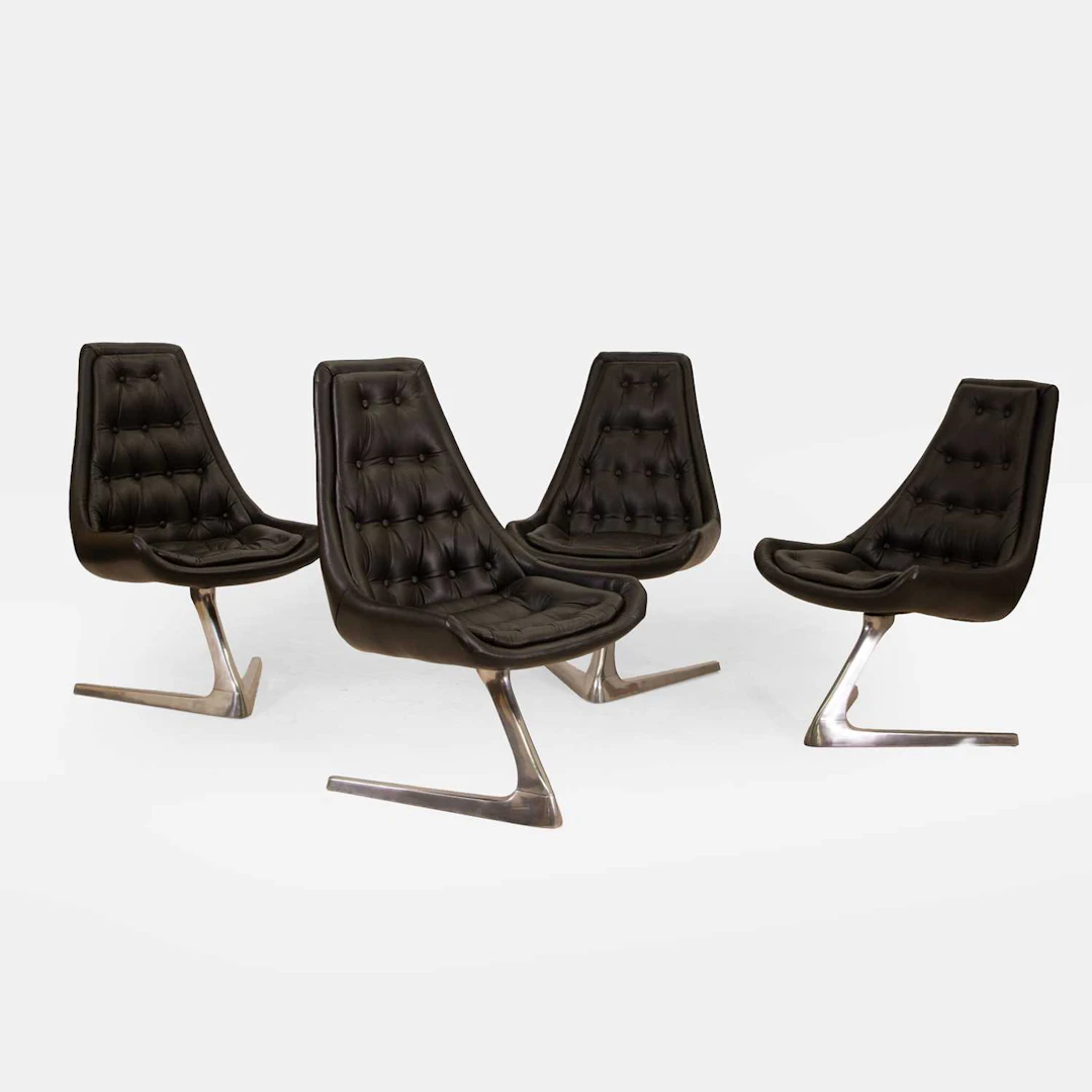 1970s a set of four Chromcraft 'Sculpta' chairs