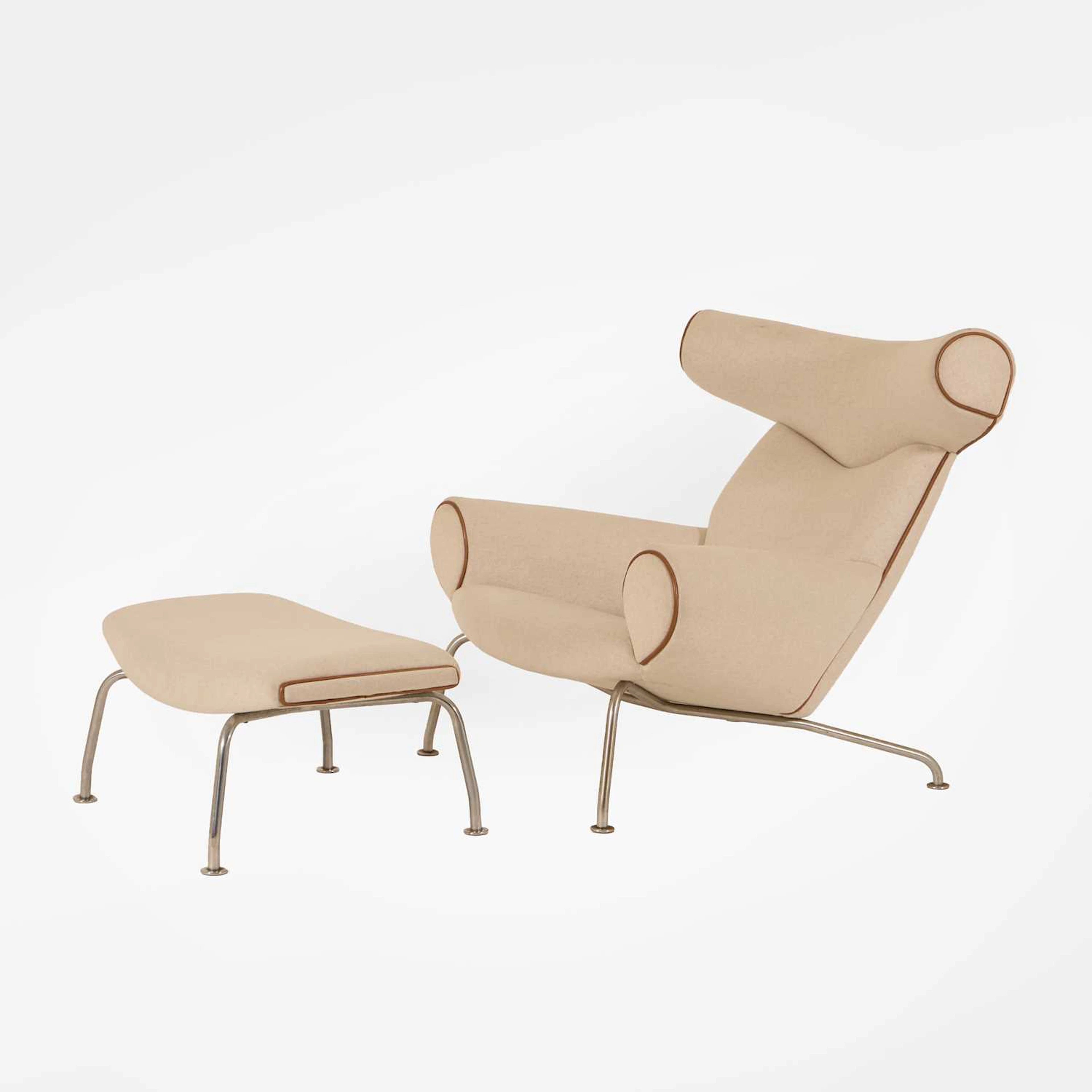 Hans J Wegner (Danish, 1914-2007) an 'Ox' chair and footstool