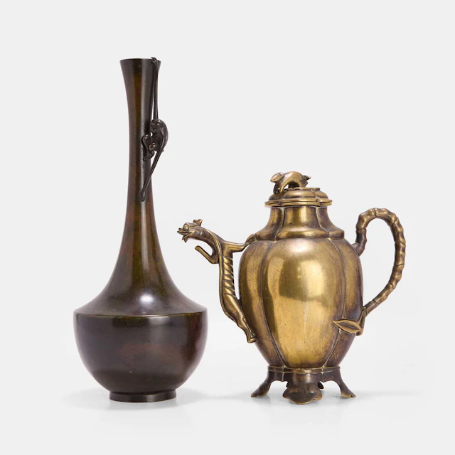 Two Japanese metalworks Meiji period (1868-1912)