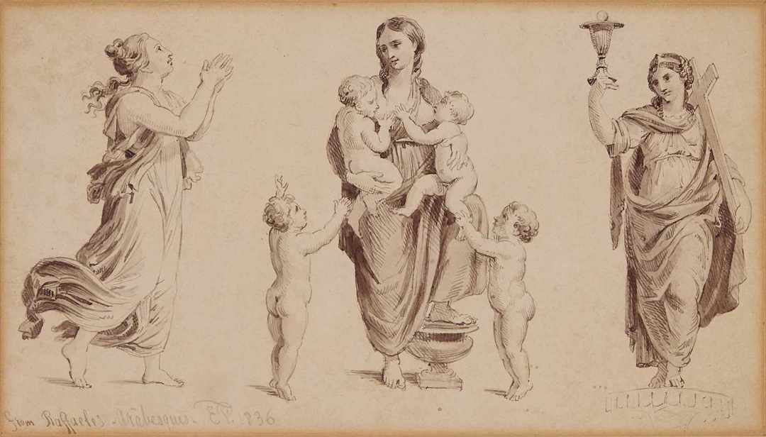 E...P... (19th century), after Raphael Study of the Virtues