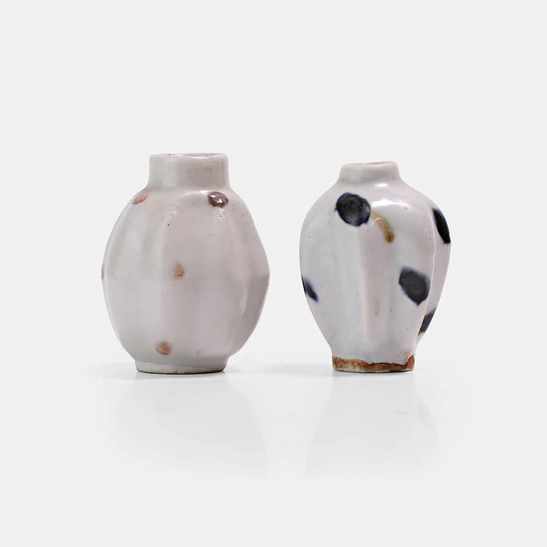 Two Chinese spot-decorated jarlets Yuan dynasty (1271-1368)