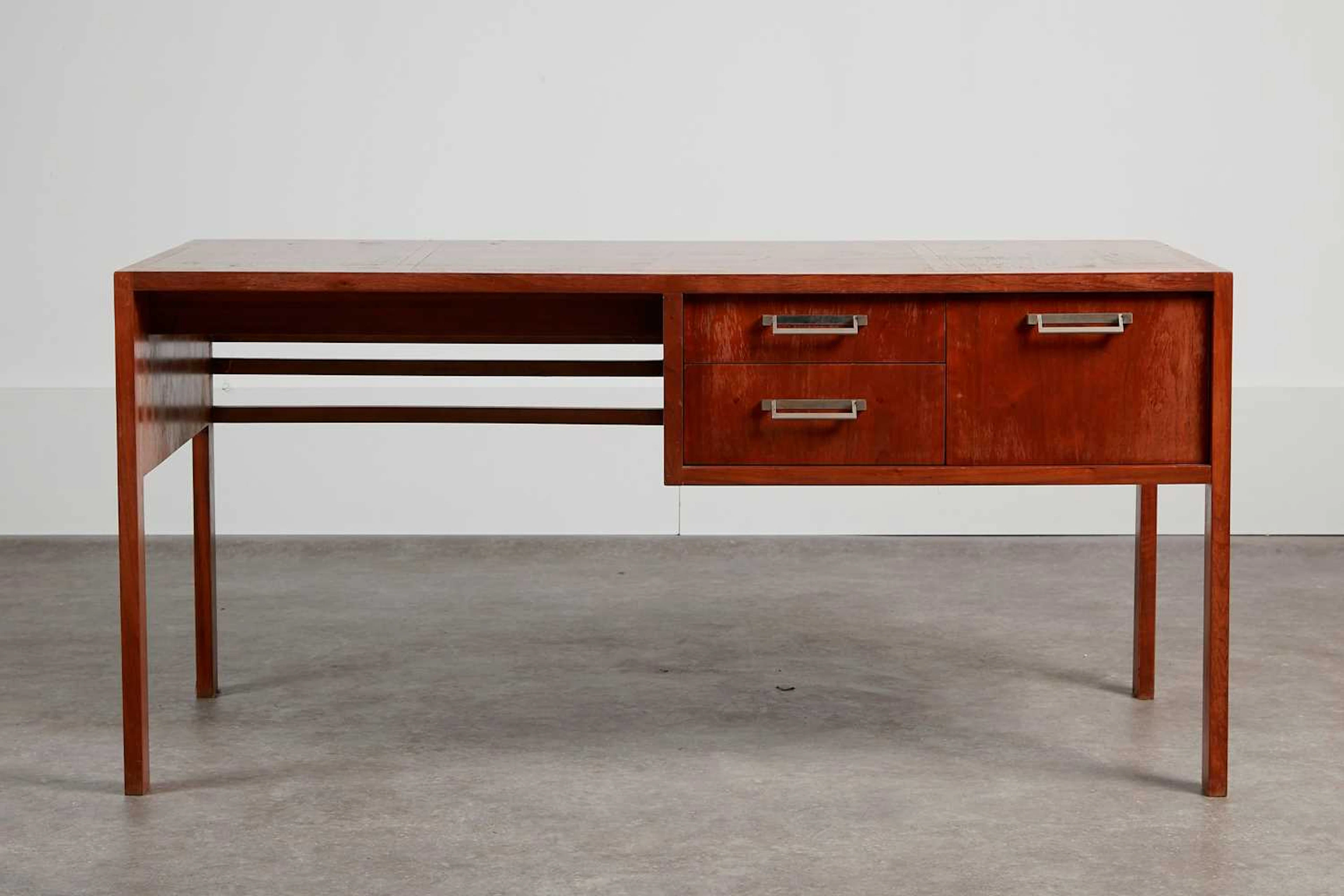 A walnut desk