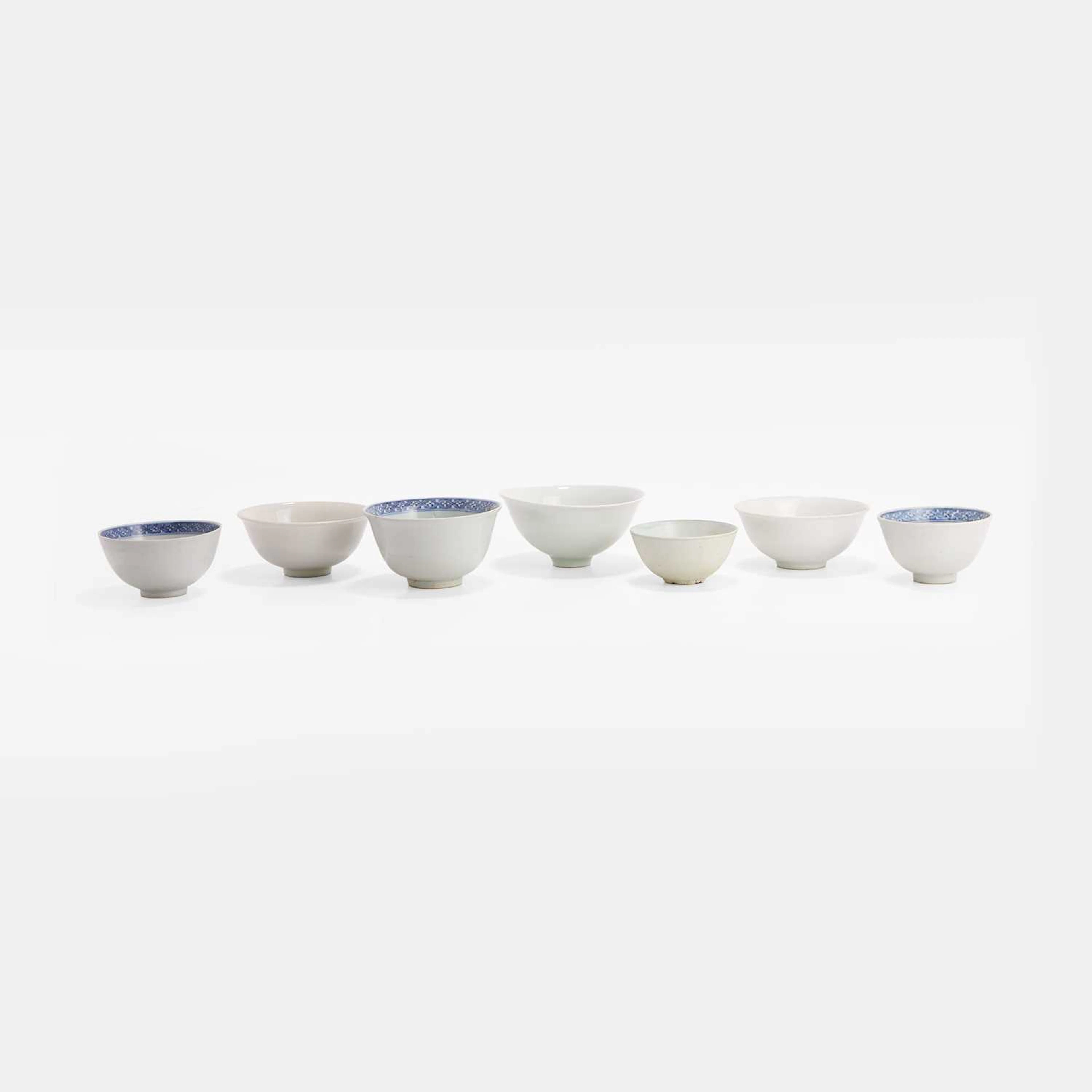 A collection of Chinese porcelain bowls late Ming dynasty