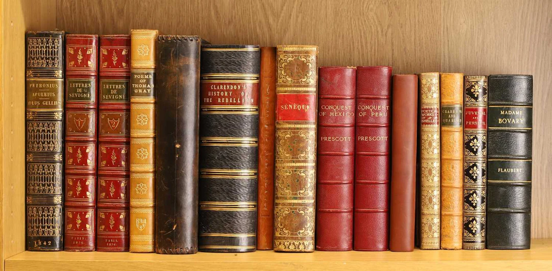 FINE BINDINGS, A large collection, including: Prescott: History of