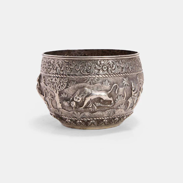 An Indian silver bowl late 19th/early 20th century, Western India, Kutch