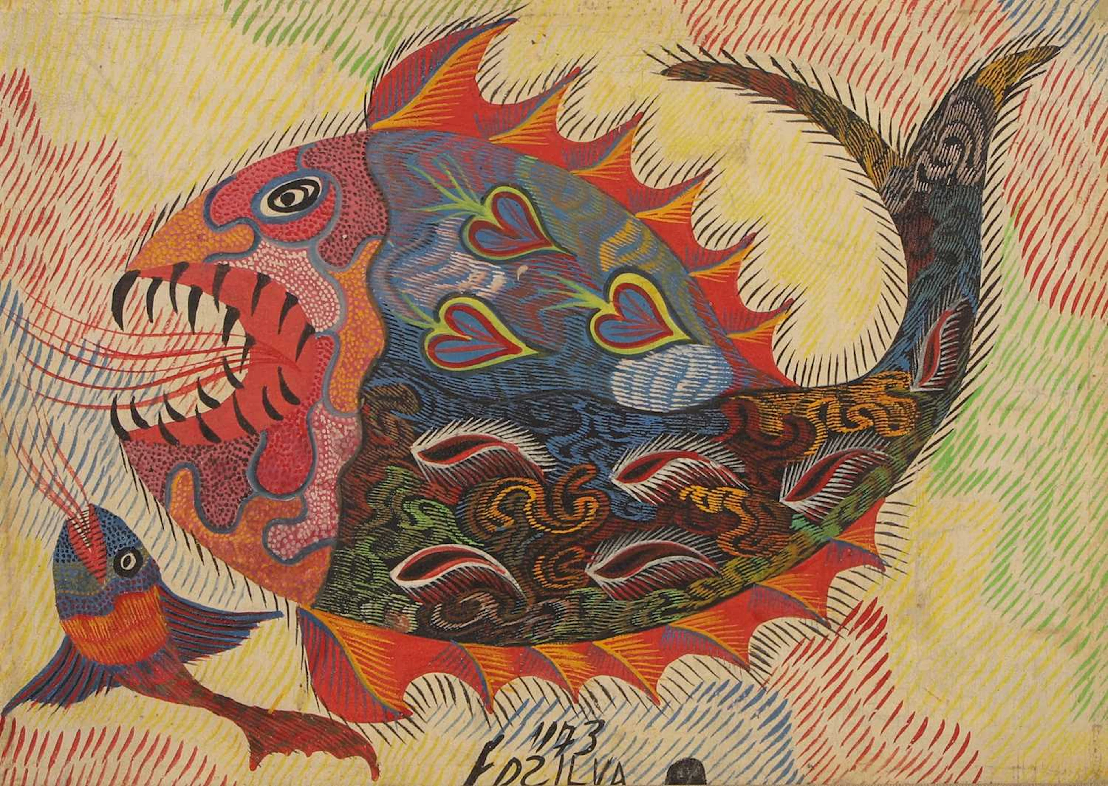 Francisco 'Chico' da Silva (Brazilian, 1910-1985) Fish
