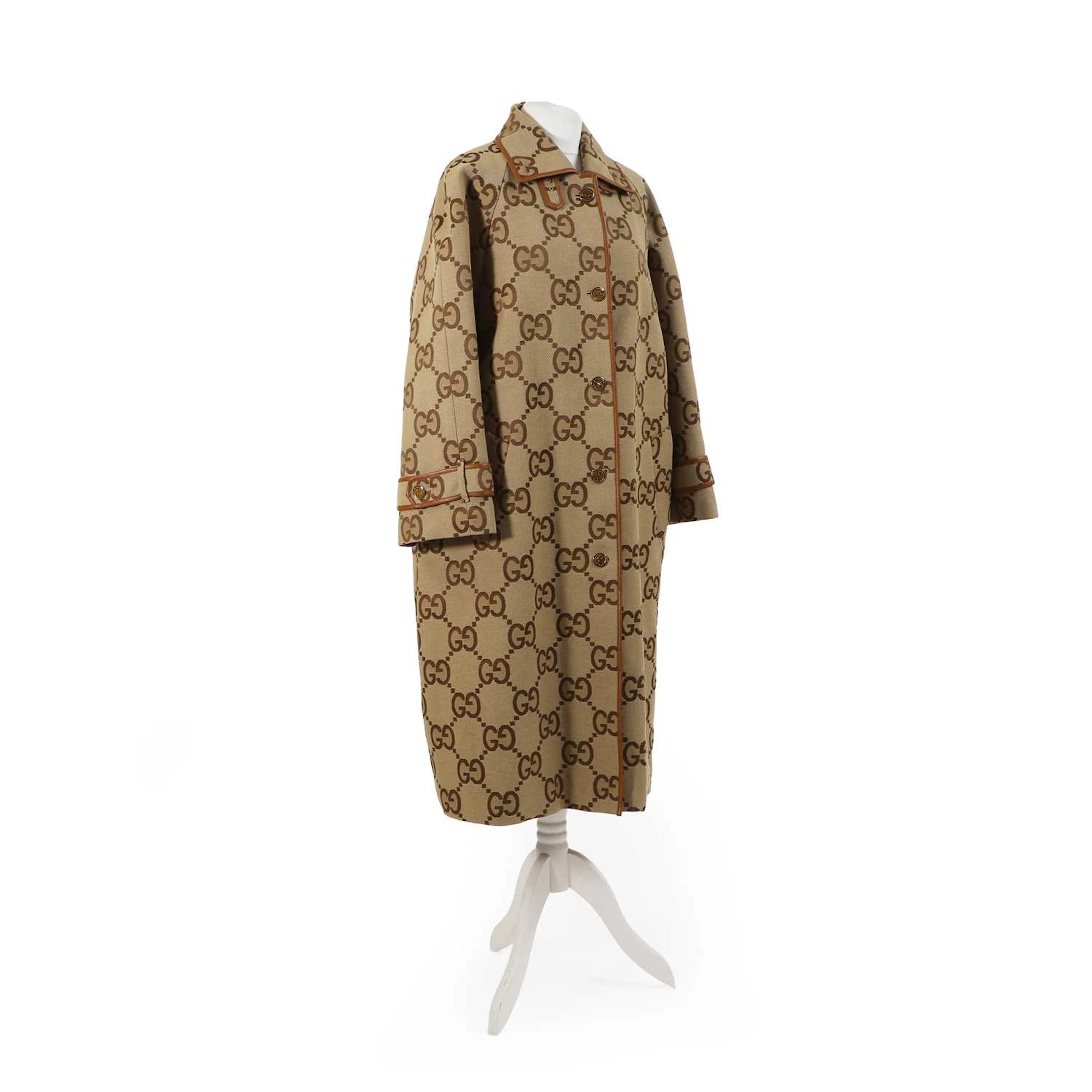 Gucci a jumbo 'GG' canvas coat