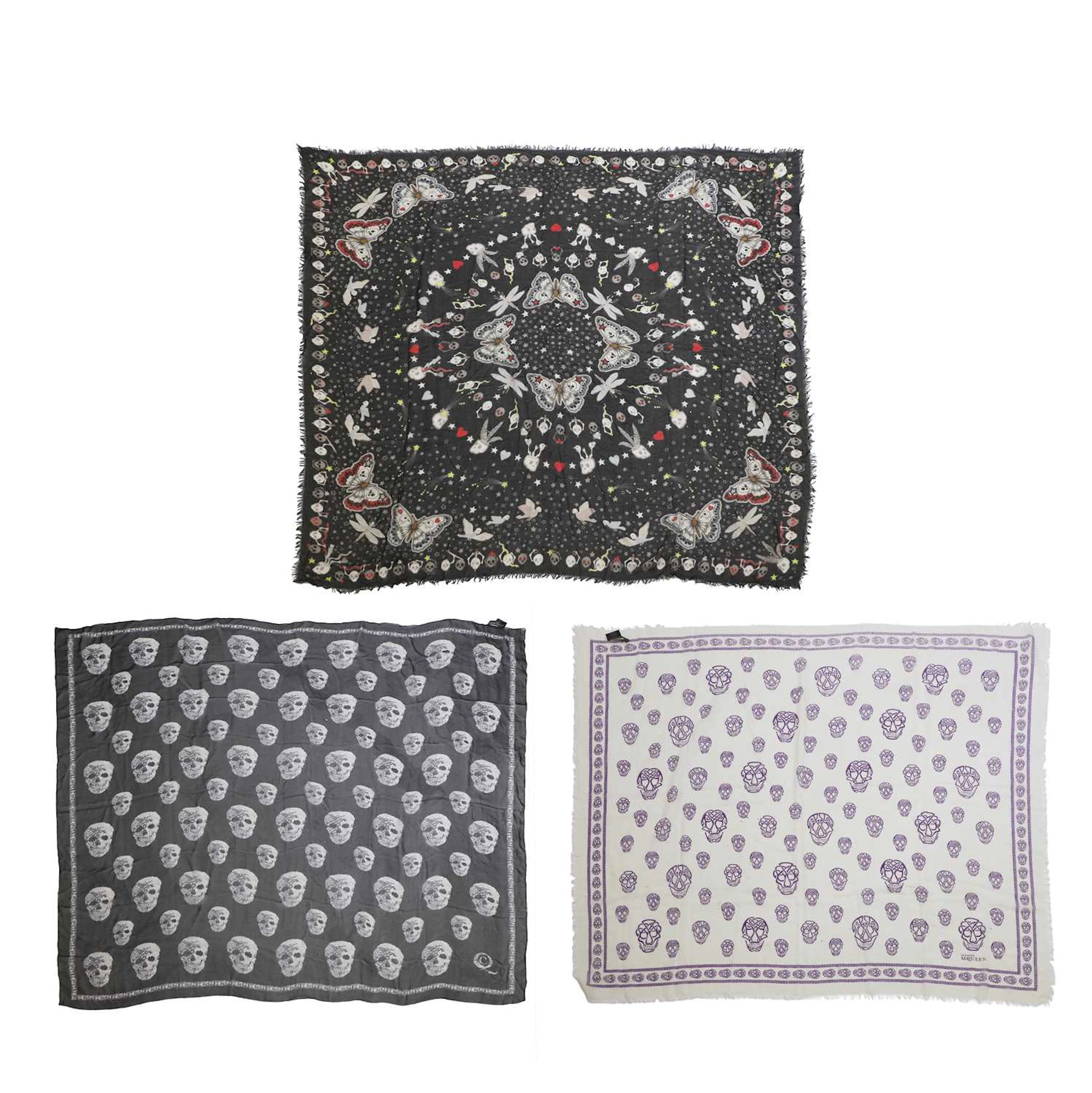 Alexander McQueen a group of three scarves