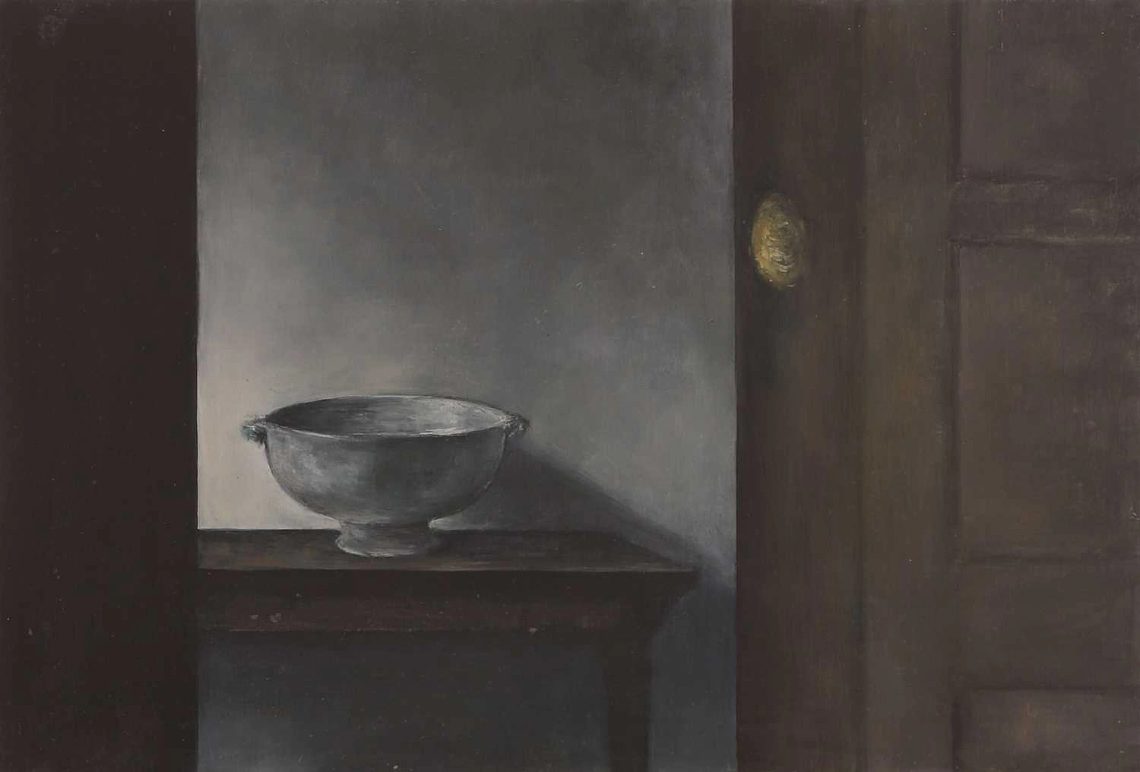 ▲ Caroline Ayles (British, b.1960) 'Interior with Bowl, after Hammershoi'