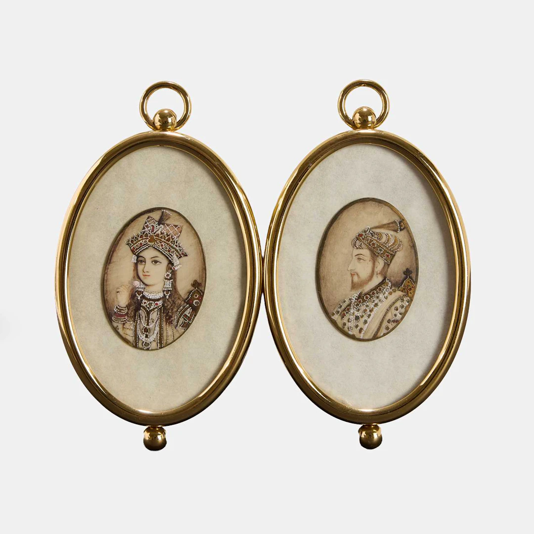 A pair of Indian miniatures on ivory late 19th/early 20th century