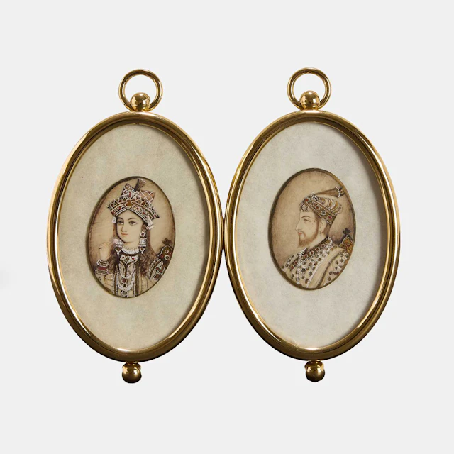 A pair of Indian miniatures on ivory late 19th/early 20th century