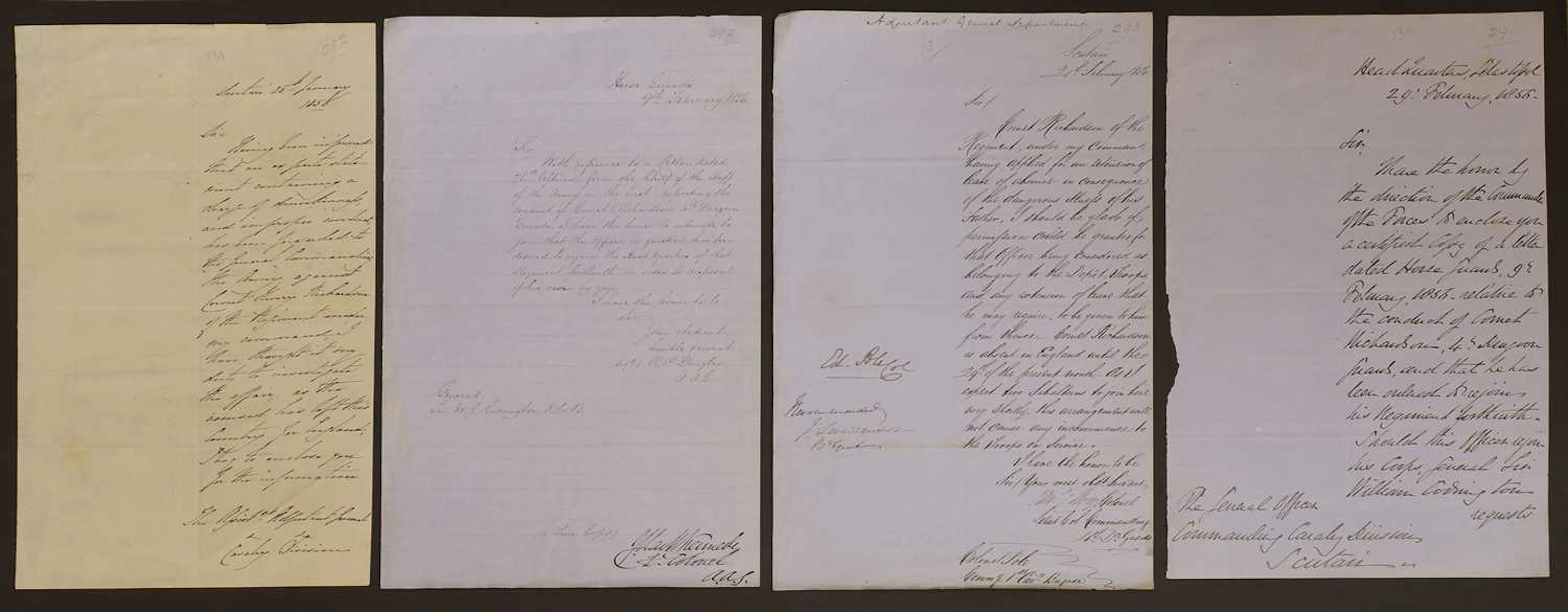 CRIMEA- Four autograph letters