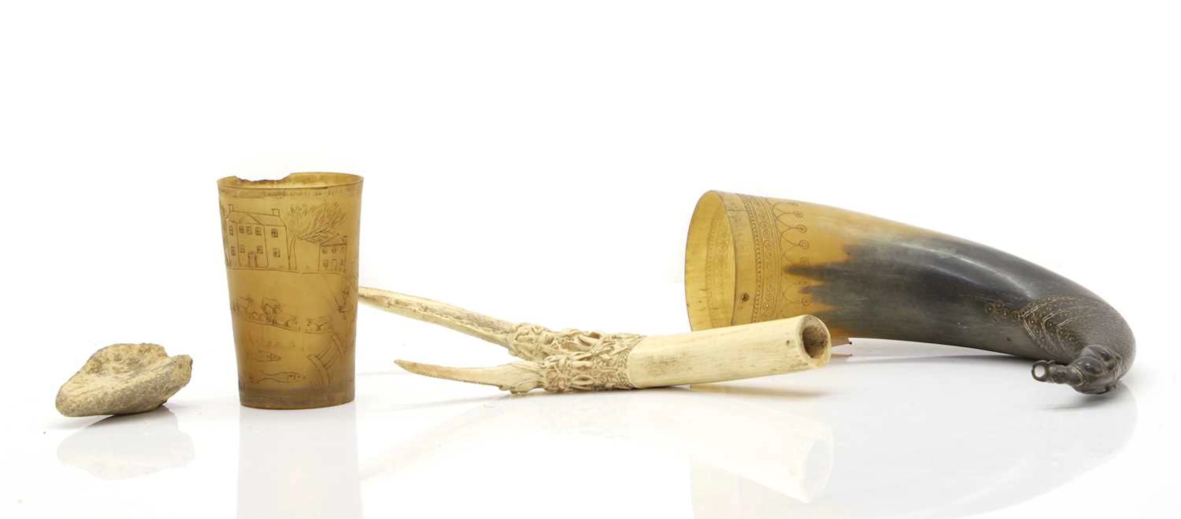 A Mughal drinking horn